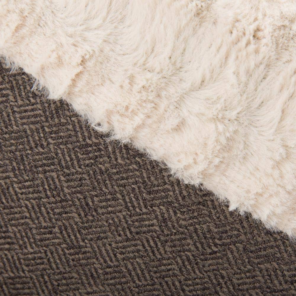 Scruffs Ellen Donut Dog Bed Medium Size - Soft Grey Round Pet Bed for Small to Medium Dogs - Perfect for Bedroom, Living Room & Crate Comfort