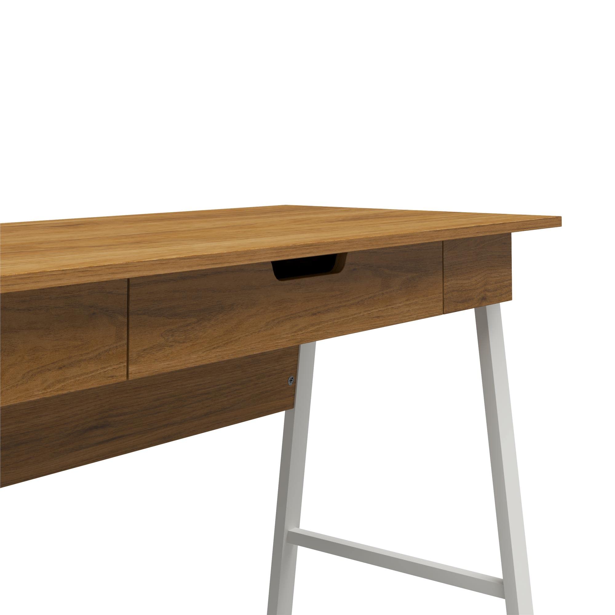Ameriwood Home Oxford Computer Desk, Walnut Finish - Modern Writing Desk for Home Office, Study & Small Spaces - Compact Workstation for Laptops & PCs