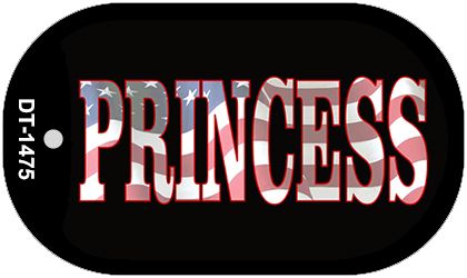 American Princess Metal Novelty Dog Tag Necklace DT 1475 - Personalized Name ID Tag for Women & Girls - Perfect for Gifts, Parties, and Everyday Fashion Accessory