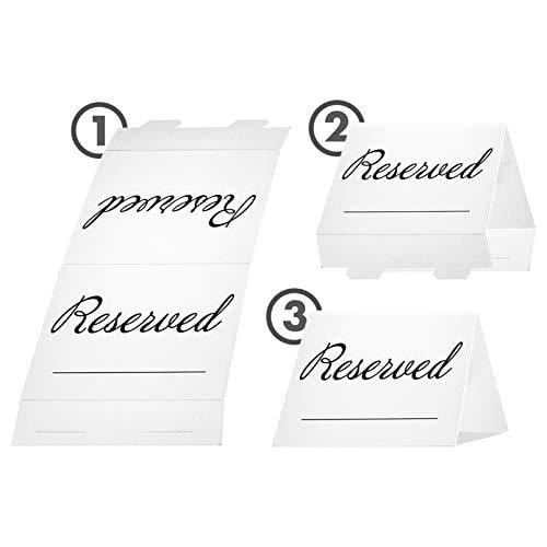 20 Pack Rustic Reserved Table Signs with Name Line - Elegant Wedding Seating Cards for Reserved Seating at Parties & Events - Perfect for Weddings, Banquets, and Special Occasions