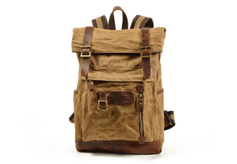 Durable Leather and Canvas Backpack Purse for Women - Stylish Laptop Bag for Work, Travel & School | Water-Resistant & Spacious Design