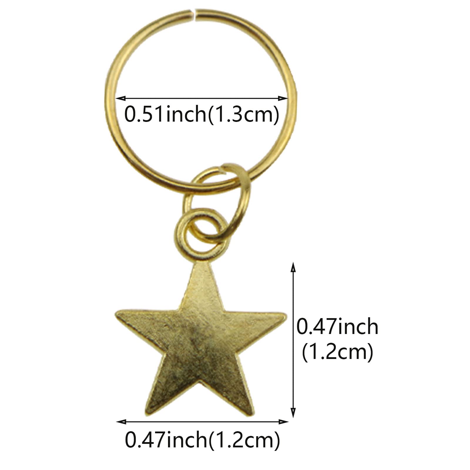 20 Pack Gold Star Hair Clips - Braid Jewelry Hair Charms for Women & Girls - Hair Rings & Braid Accessories for Parties, Weddings & Everyday Style