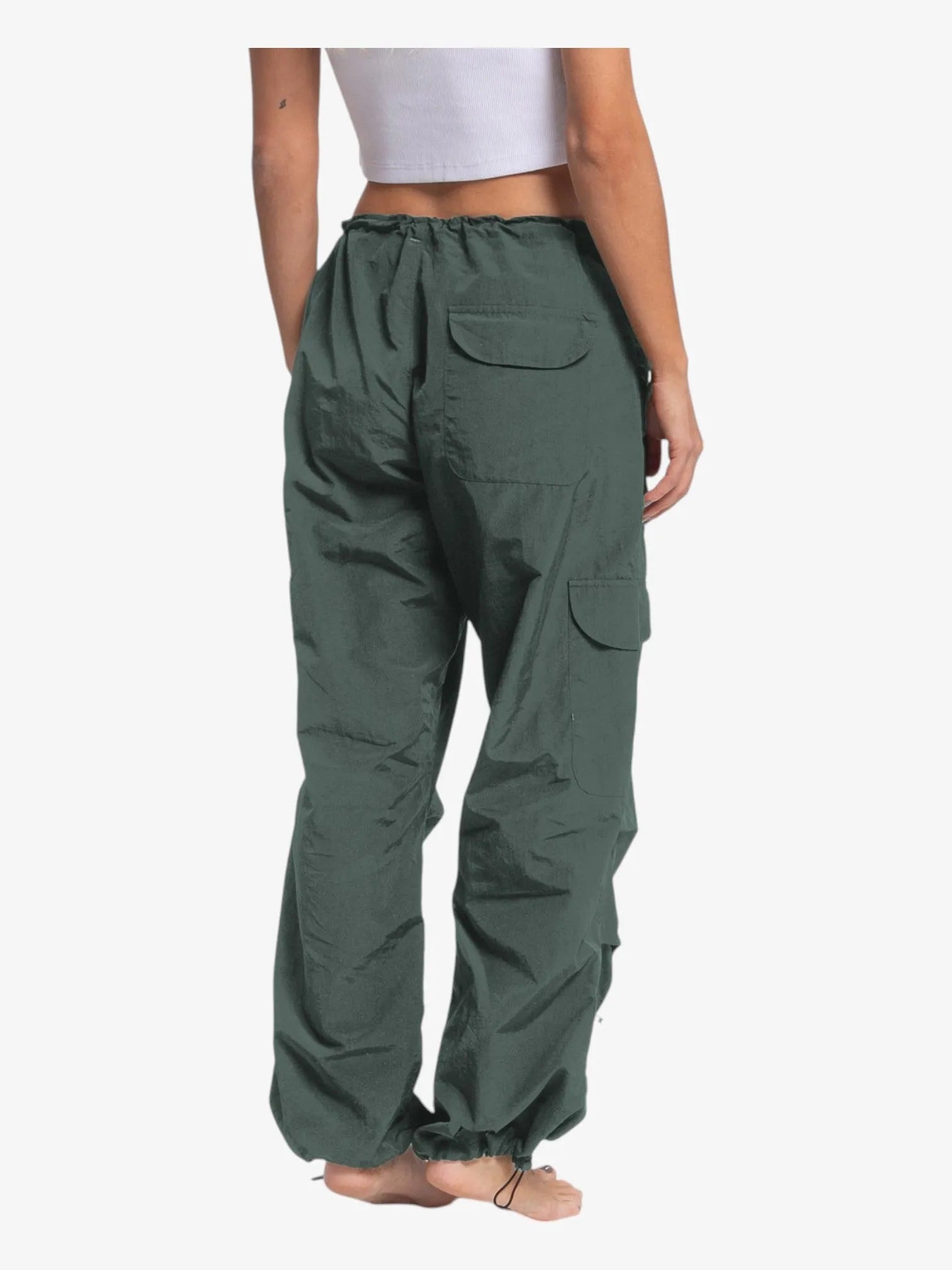 Rusty Double Trouble Military Green Parachute Pants - Stylish & Durable Cargo Pants for Outdoor Adventures, Streetwear & Urban Fashion