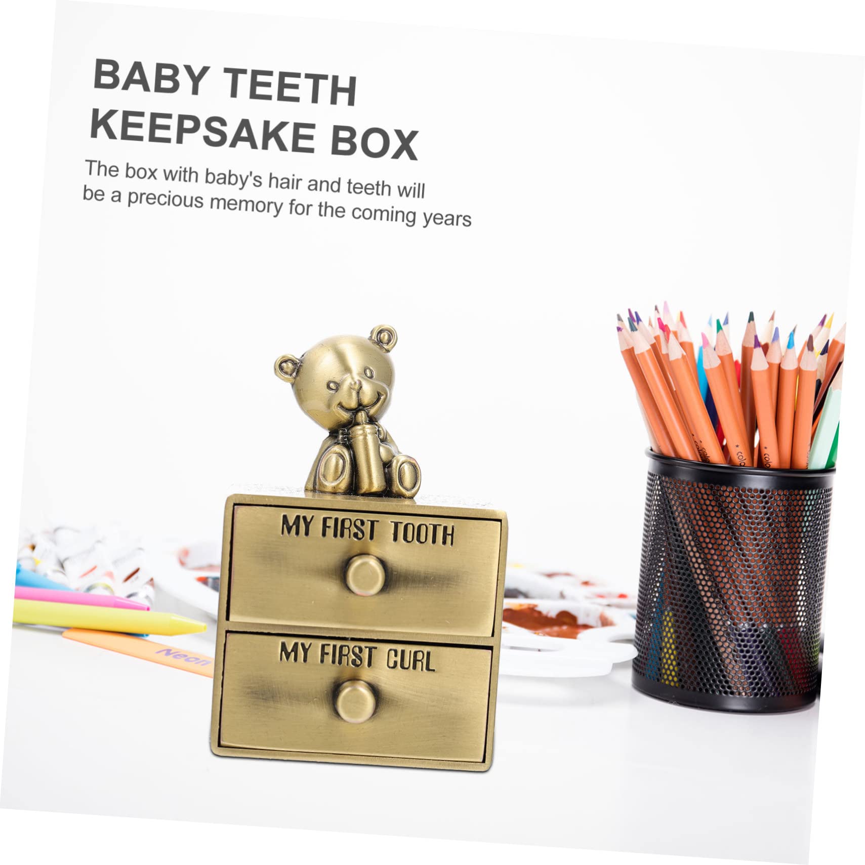 HEMOTON 8-Piece Baby Tooth Keepsake Box - European Style Christening Gift for Boys & Girls | First Tooth Loss Memory Box for Kids