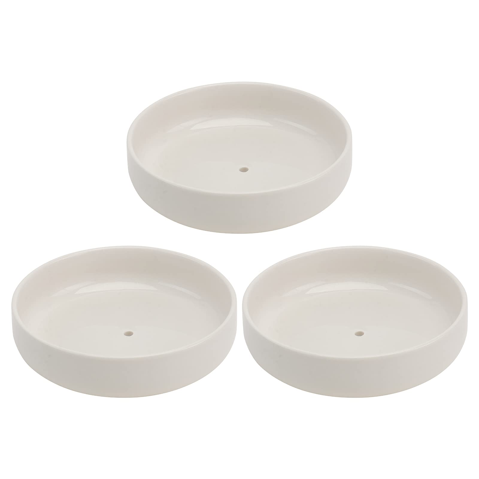 DOITOOL 3-Pack White Ceramic Flower Pots for Indoor & Outdoor Plants - Creative Simple Design Home Garden Decor for Succulents, Herbs, and Small Flowers