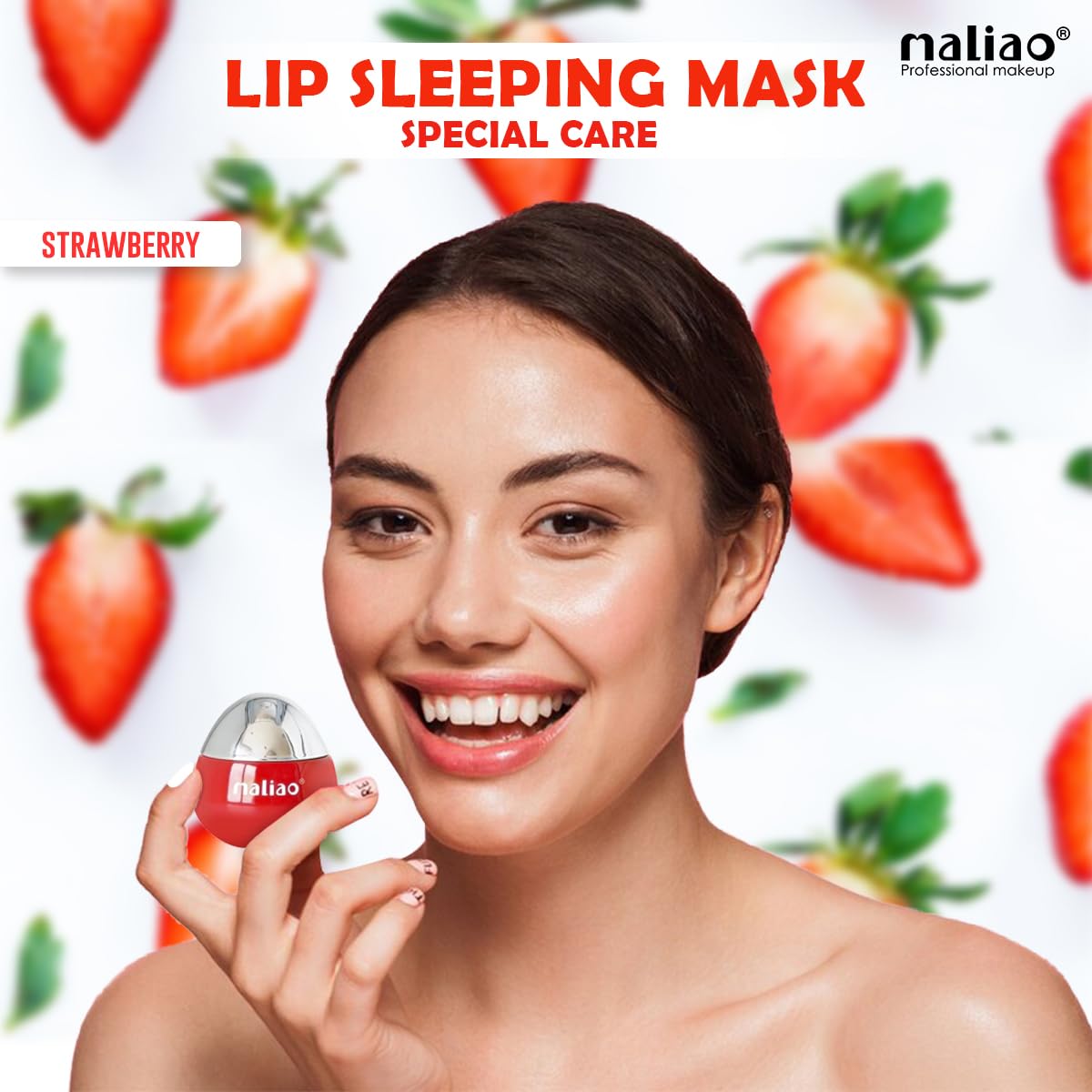 Maliao Special Care Lip Sleeping Mask - Hydrating & Nourishing Overnight Lip Treatment for Dry & Chapped Lips | Strawberry Flavor 15g | Perfect for Nighttime Skincare Routine & Winter Lip Care