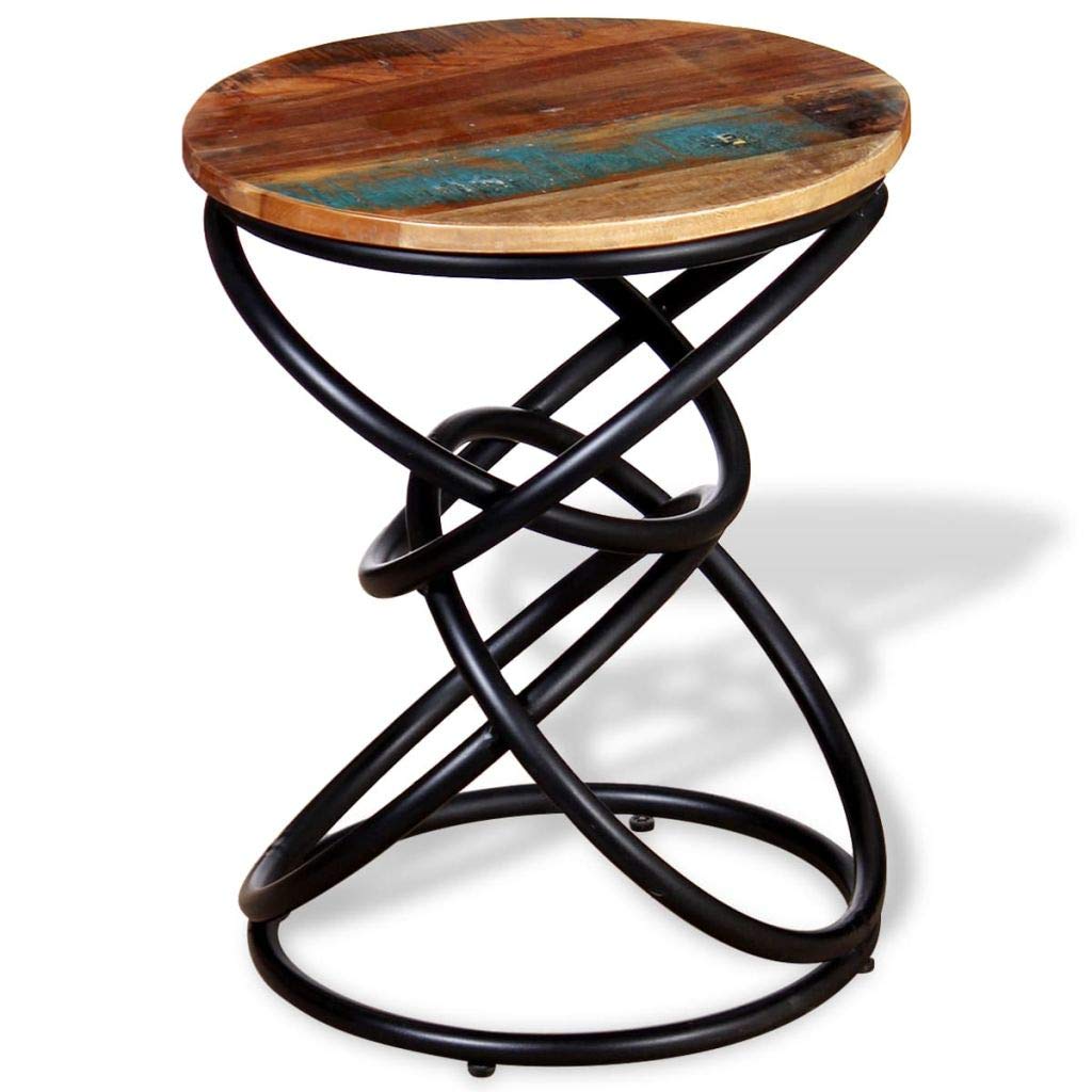 FAMIROSA Solid Reclaimed Wood End Table, Side Table or Coffee Table - 15.7