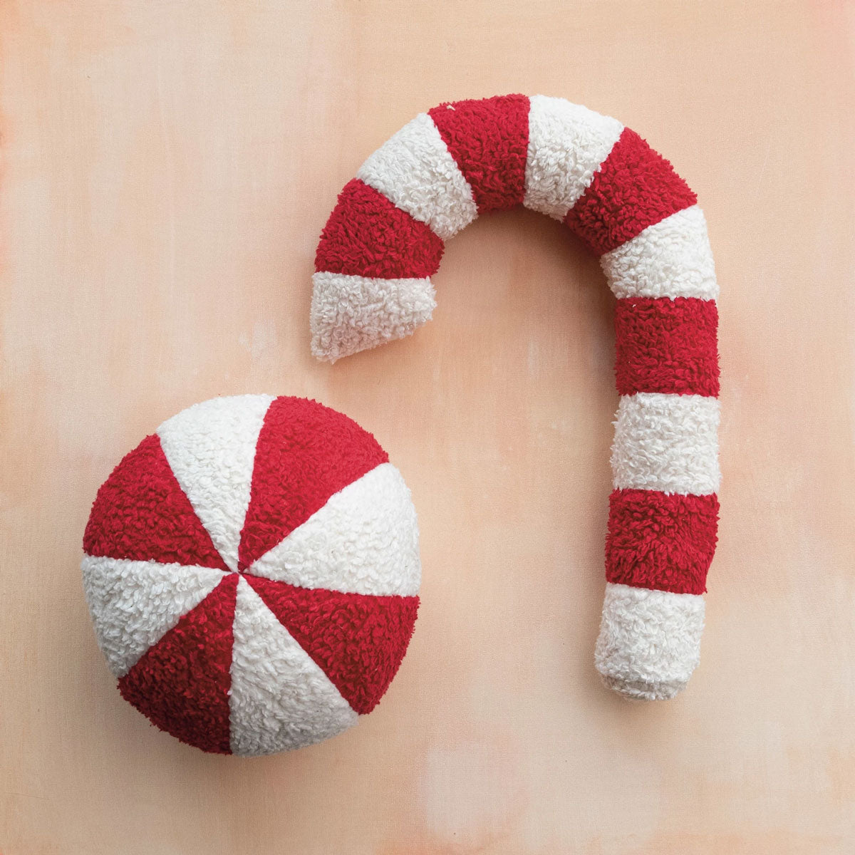 Candy Cane Shaped Pillow - Soft Christmas Holiday Decorative Cushion for Bed, Sofa & Home Decor - Perfect for Xmas Gifts, Party Decorations & Cozy Winter Nights