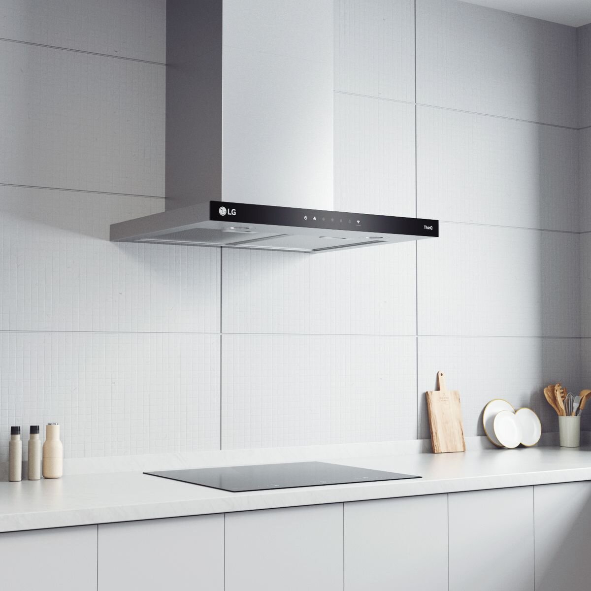 LG 60cm Series 7 Induction Cooktop with Flexi Zone - 3 Zone Ceramic Glass Cooktop, 7400W Power, Smart Diagnosis (Model BCI607T3BG) - Perfect for Modern Kitchens, Home Cooking & Professional Chefs