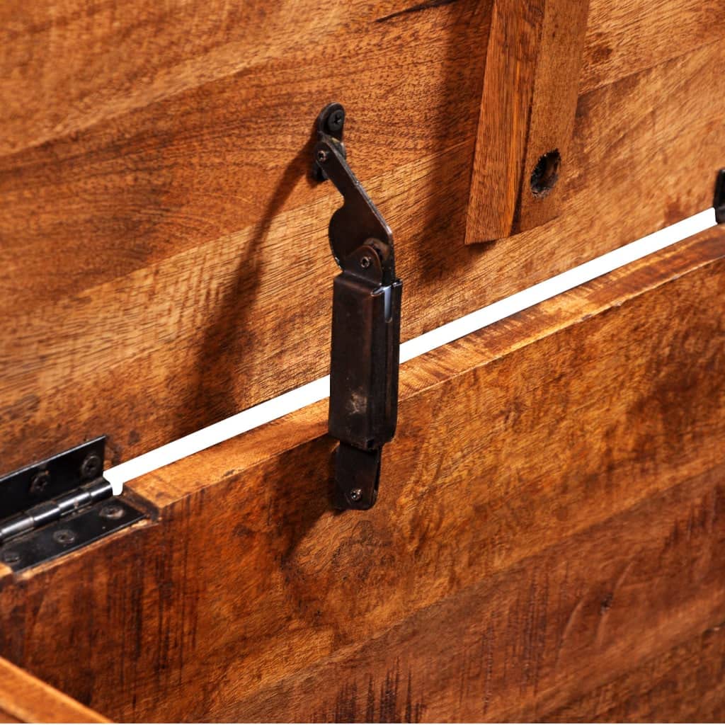 Solid Wood Storage Chest - Rustic Wooden Treasure Box with Sturdy Construction, 43.3