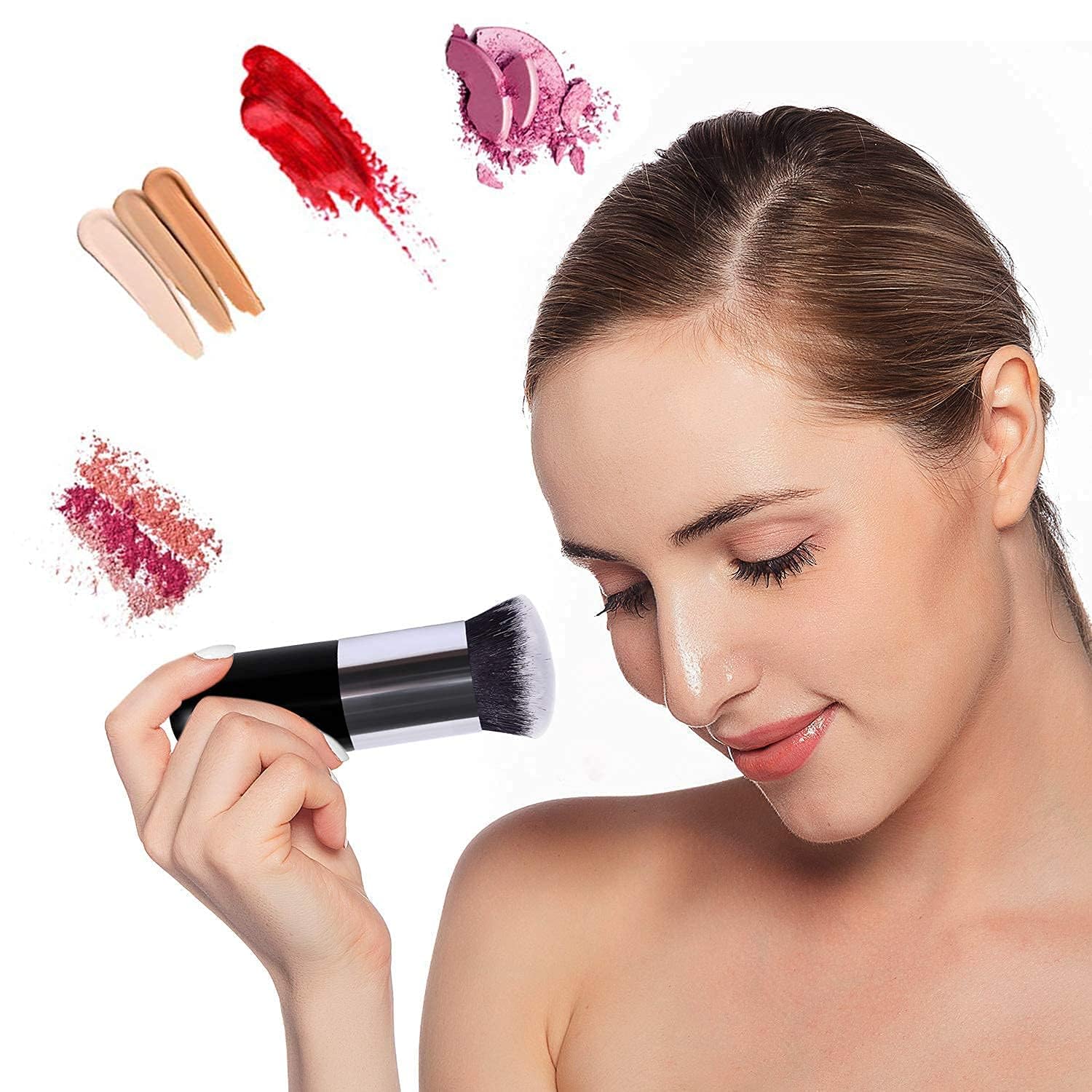 Premium Nylon Makeup Brush Set for Foundation, Blush & Powder | Soft Synthetic Hair Cosmetic Brushes for Flawless Face Makeup | Perfect for Daily Use, Professional Makeup Artists & Travel Beauty Kits