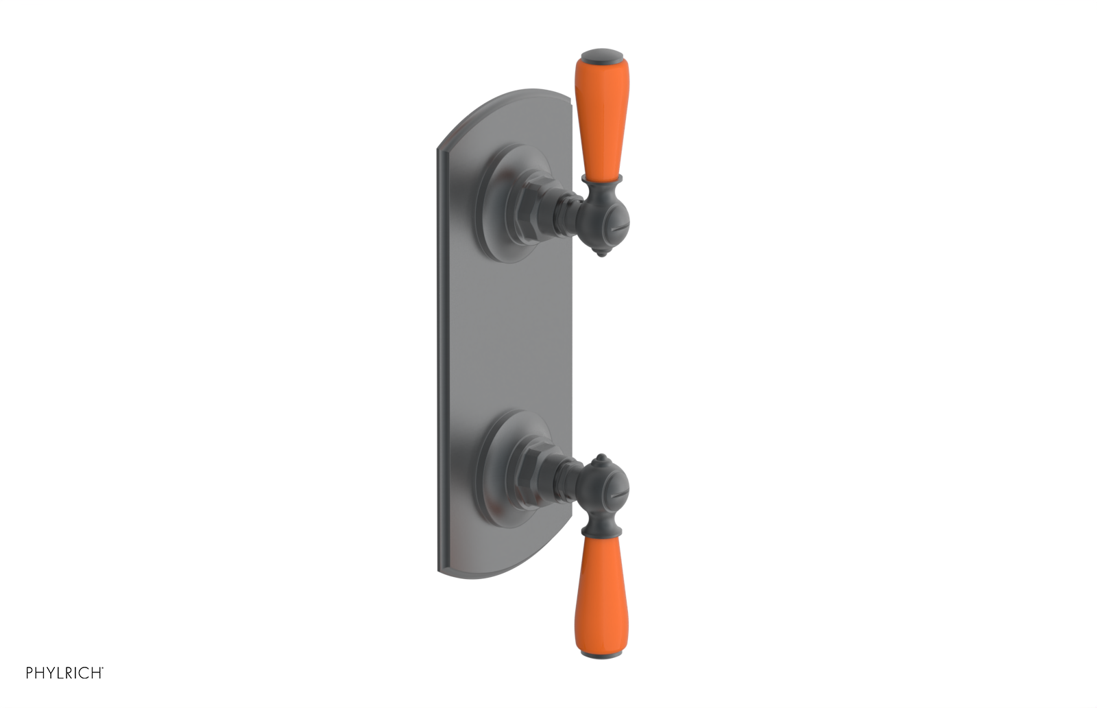 Jamestown Thermostatic Shower Valve with Volume Control & Diverter - Orange Accent Trim - Model 4738 - Perfect for Modern Bathroom Renovations & Spa-Like Shower Experiences