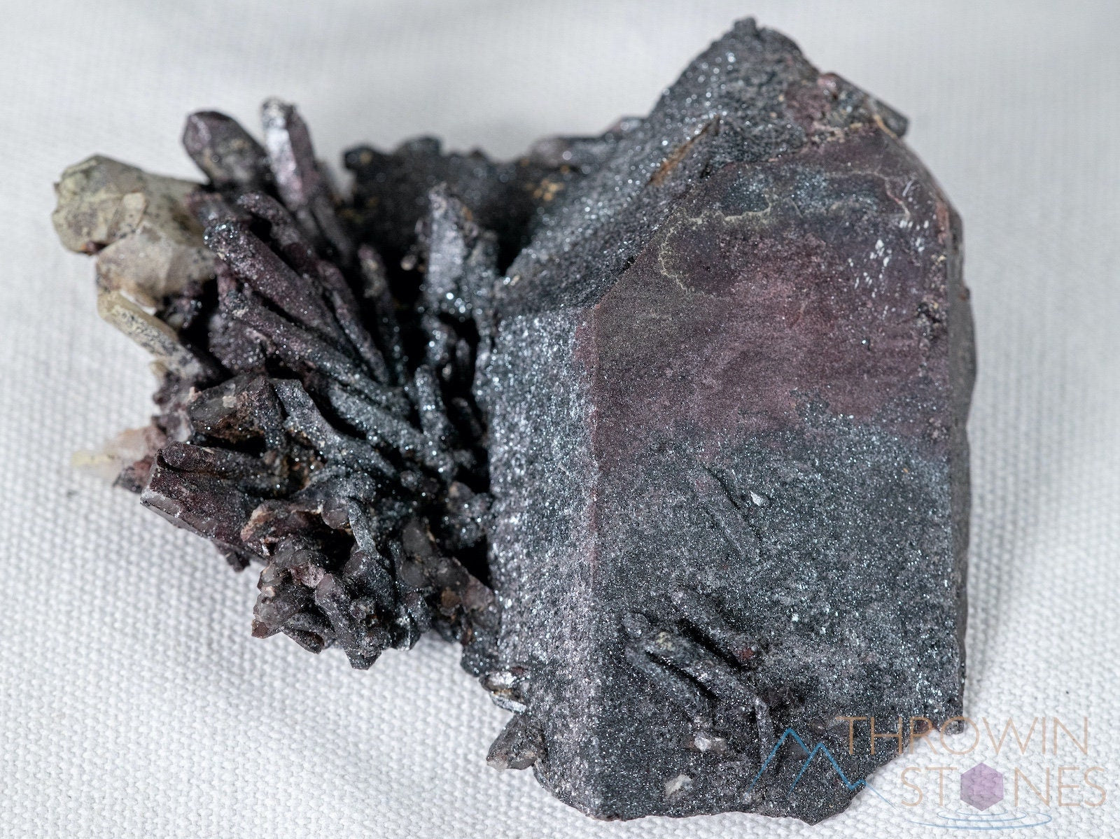 Natural Quartz Crystal Cluster with Specular Hematite & Native Copper Coating - Healing Stones, Housewarming Gift, Home & Office Decor, Meditation & Feng Shui Use