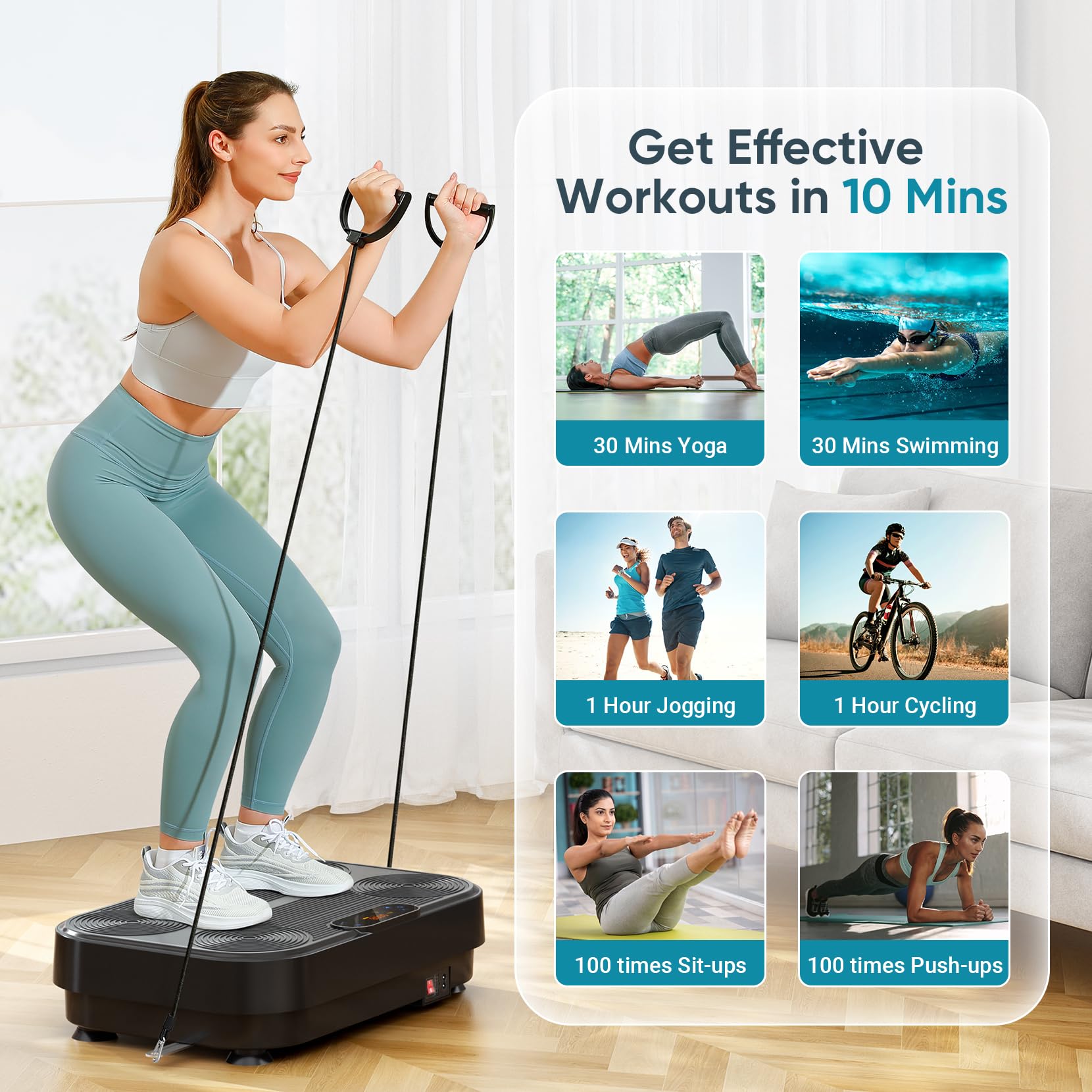 Dripex Vibration Plate Exercise Machine for Weight Loss & Lymphatic Drainage - Whole Body Workout Vibration Platform for Women & Men - Home Gym Equipment for Fat Burning, Toning & Relaxation - Perfect for Home Fitness, Physical Therapy & Post-Workout Recovery