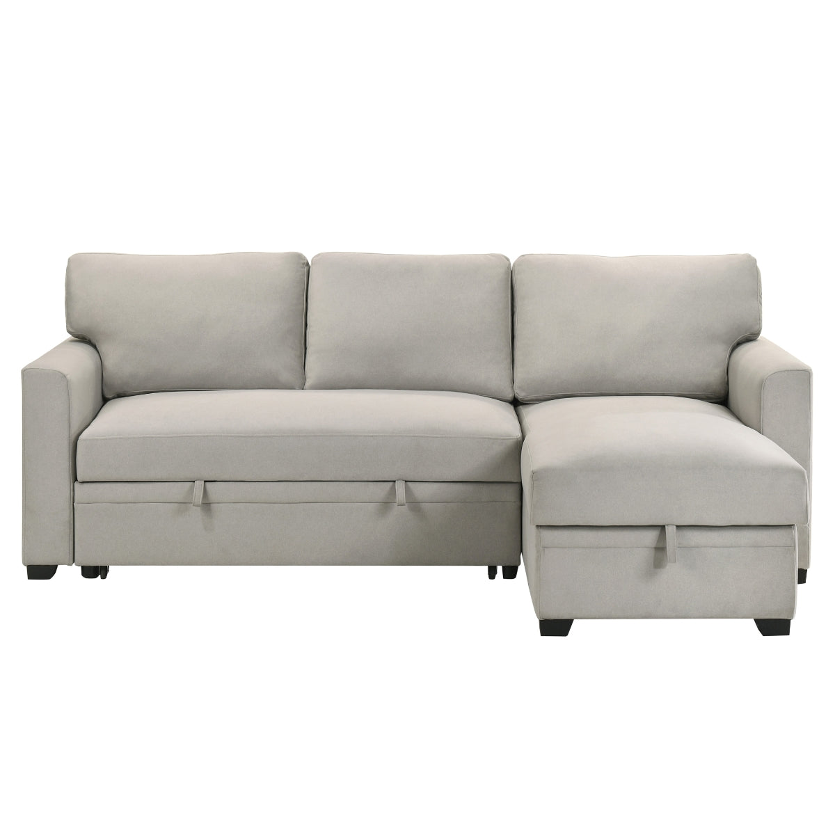Beige 2-Piece Sectional Sofa with Pull-Out Sleeper & Reversible Storage Chaise - Perfect for Small Spaces, Guest Rooms, and Cozy Living Rooms