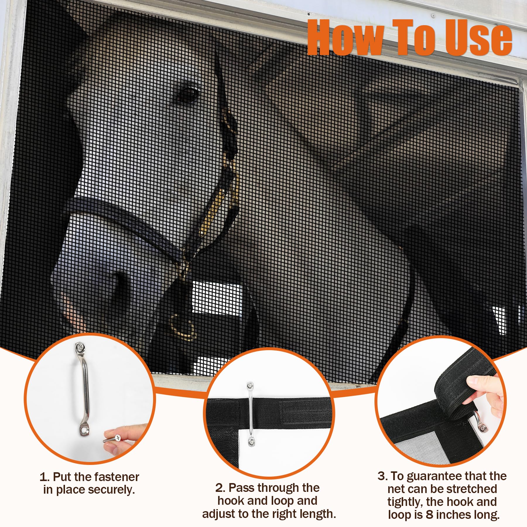 Horse Trailer Window Screen with Hook & Loop - Bug & Debris Protection for Horse Eyes & Ears | Enhanced Airflow Mesh Cover | Perfect for Trailering, Shows & Outdoor Riding