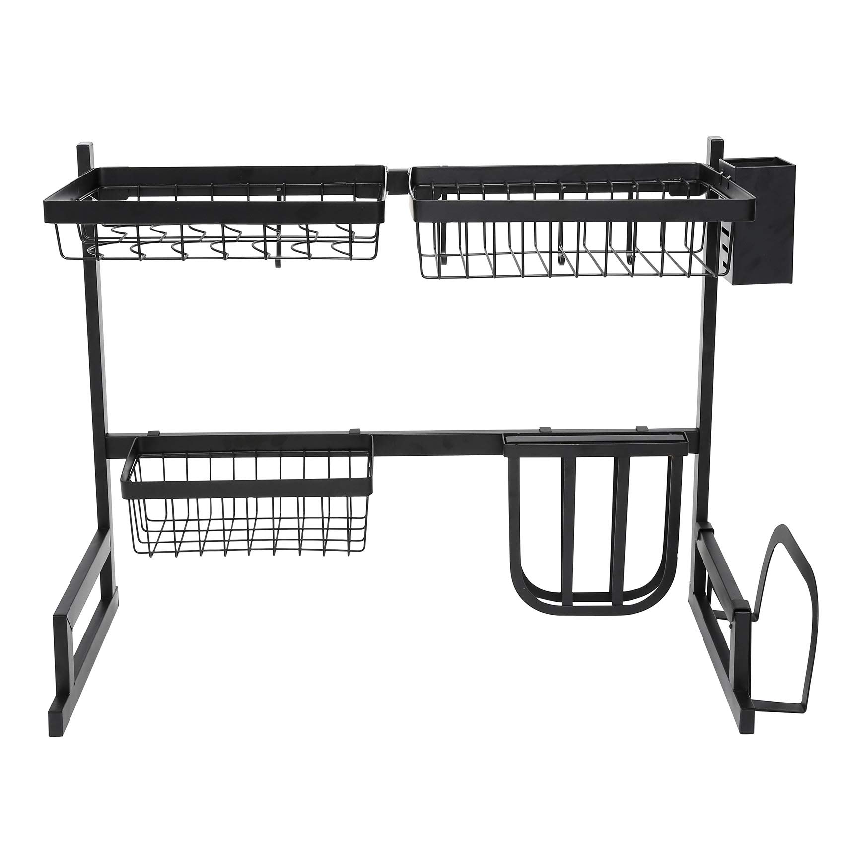Stainless Steel Dish Drying Rack Over Sink - 25.6 Inch Kitchen Counter Organizer for Dishes & Utensils | Fits Sinks Up to 23.6