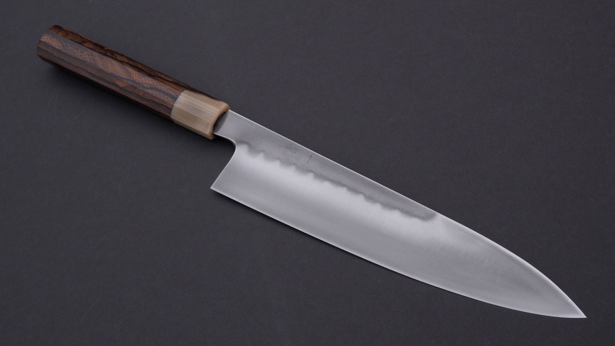 Hitohira Togashi Yohei Blue #1 Mizu Honyaki Gyuto 240mm Japanese Chef Knife - Premium Ziricote Wood Handle with Saya Scabbard (#001) - Perfect for Professional Chefs & Home Cooking Enthusiasts