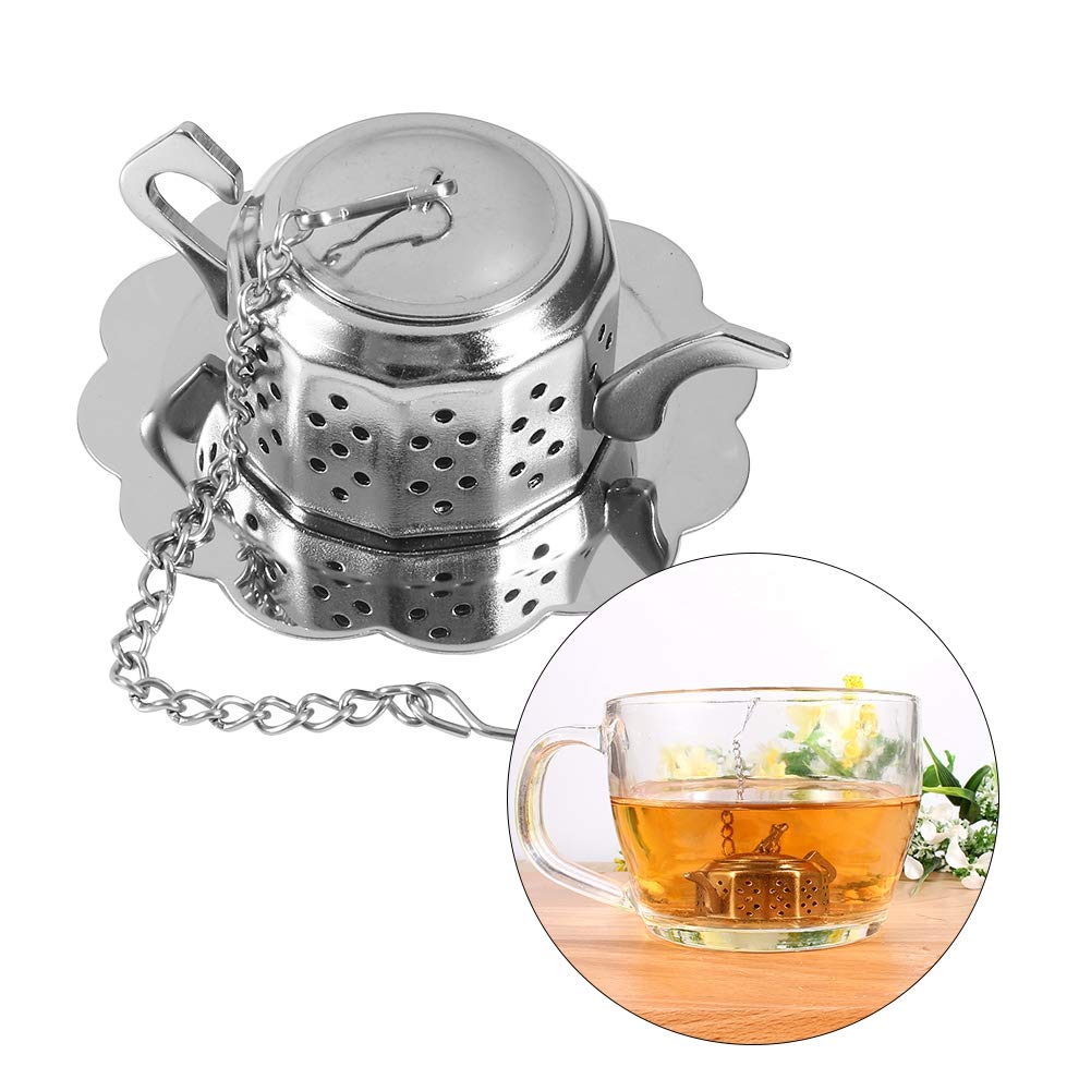 Premium Stainless Steel Teapot-Shaped Tea Infuser with Chain - Fine Mesh Loose Leaf Tea Strainer for Tea, Coffee, Herbs & Spices - Perfect for Home, Office & Tea Ceremonies