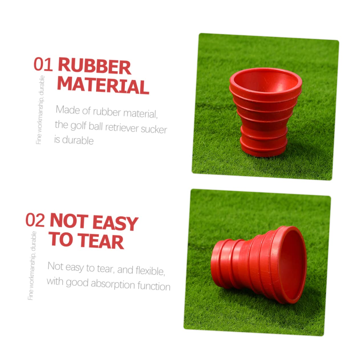 4 Pcs Golf Ball Picker - Mini Compact Suction Cup Retriever Tool, Reusable Golf Ball Collector for Practice & Training | Perfect for Driving Range, Backyard & Course Use