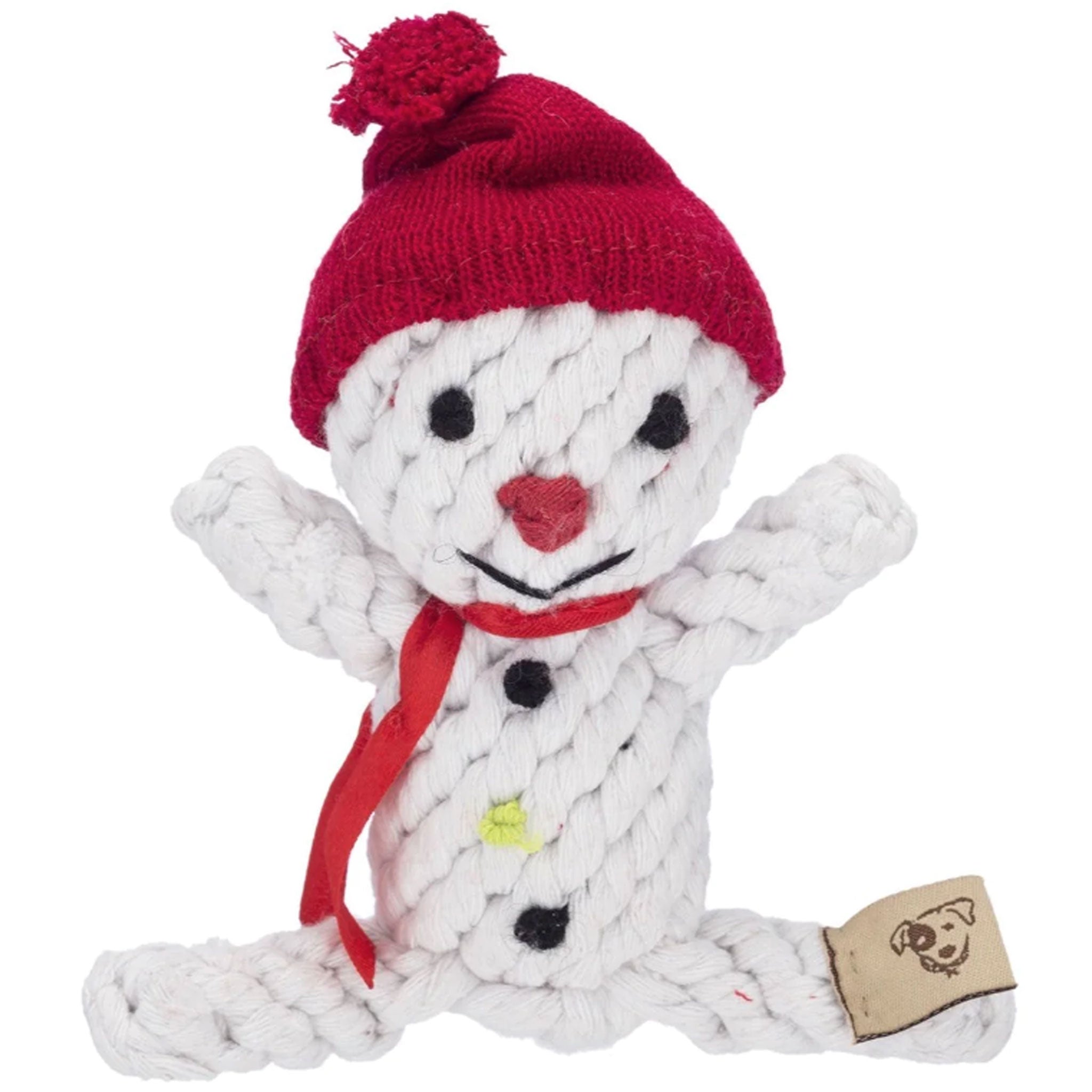 Jax & Bones Scott Snowman White Dog Chew Toy - Durable Plush for Small & Medium Dogs - Perfect for Indoor Play & Holiday Gifts