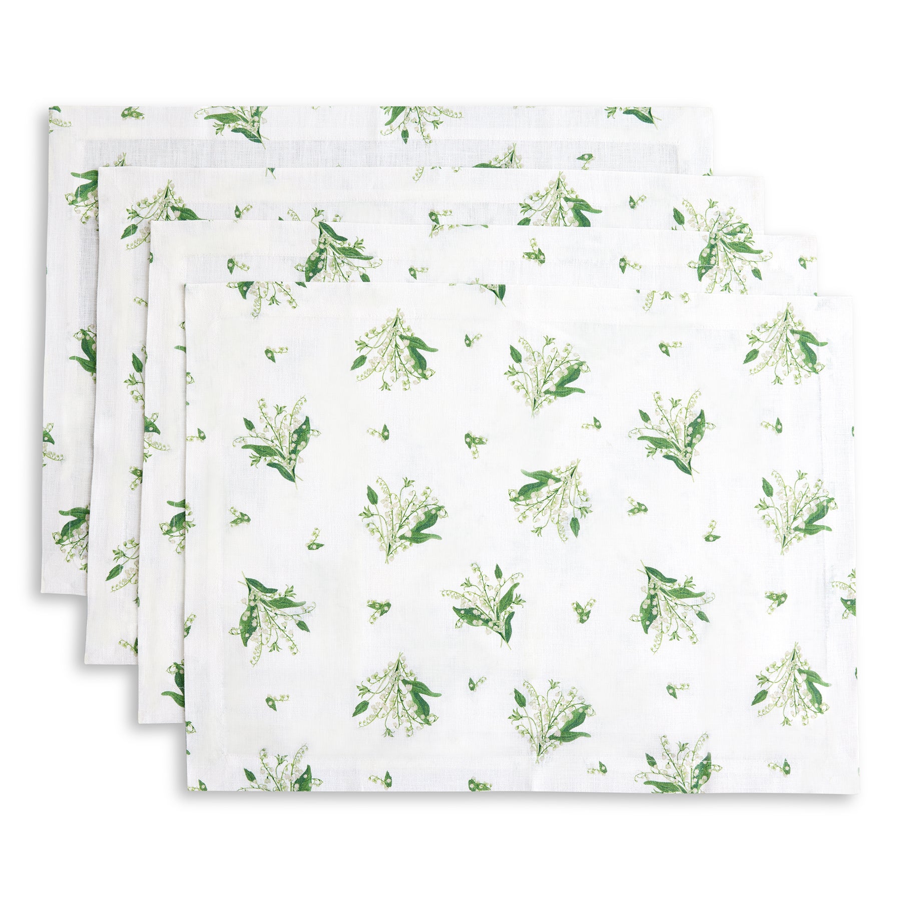 Elegant Lily of the Valley Placemats Set of 4 - Waterproof & Washable Table Mats for Dining, Kitchen, or Party Decor