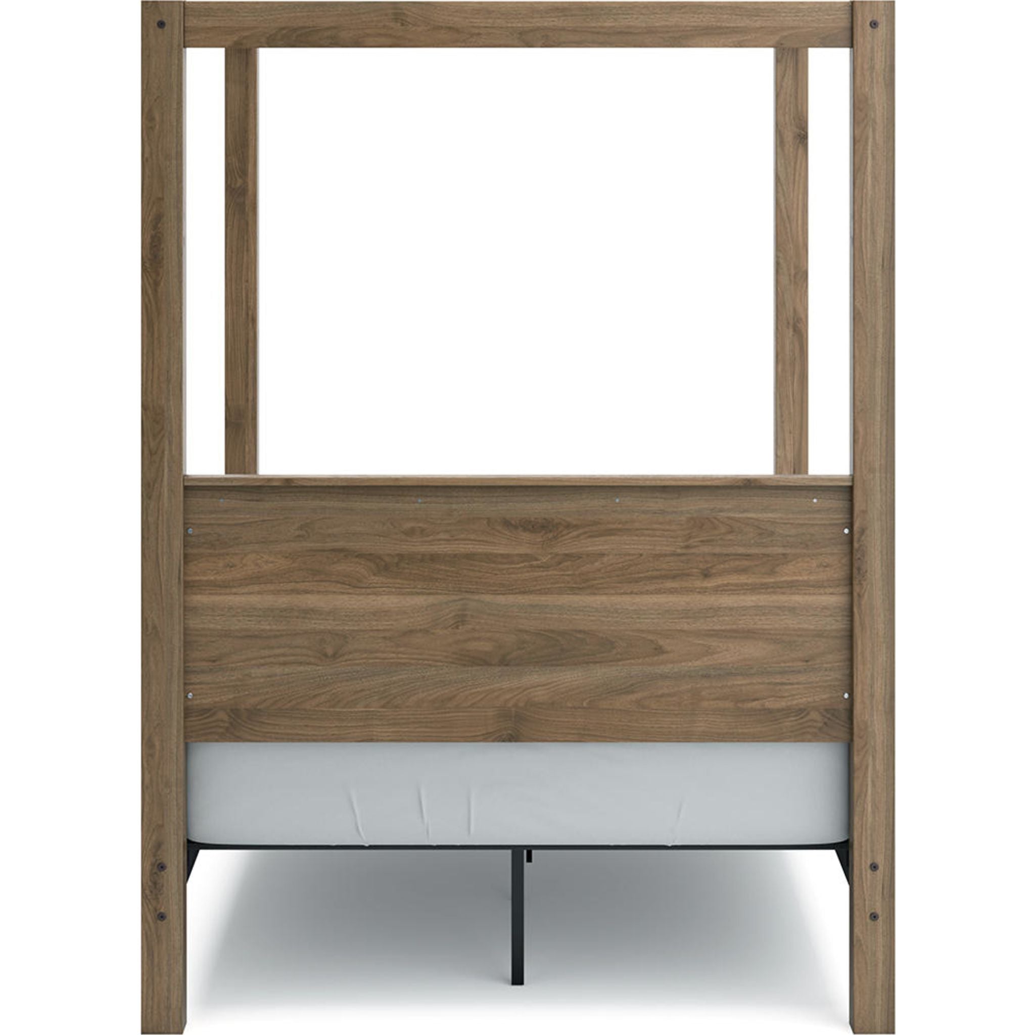 Aprilyn Full Canopy Bed Frame with Honey Finish - Elegant Queen Size Canopy Bed for Bedroom Decor, Romantic Master Suite & Guest Room Furniture