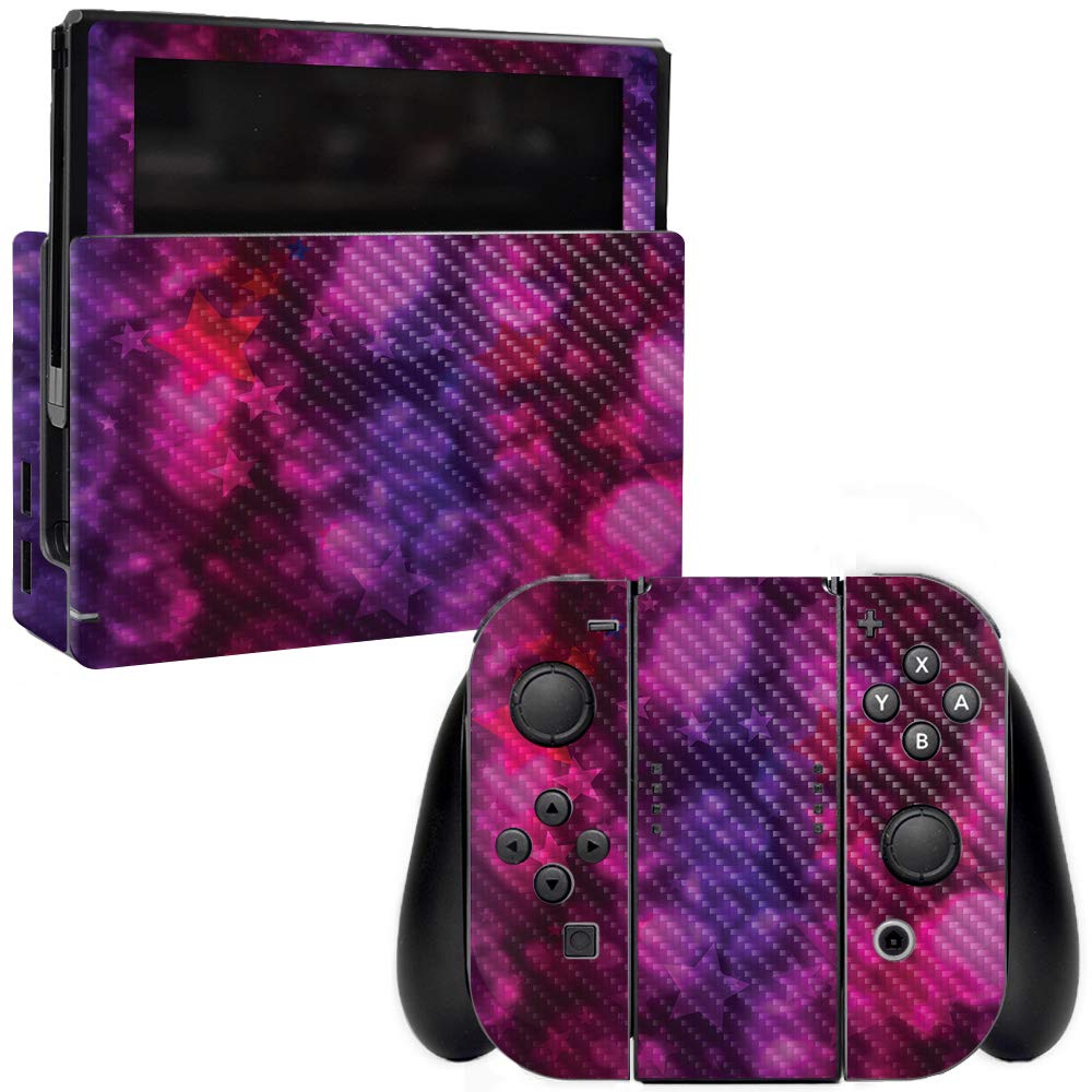 Premium Carbon Fiber Skin for Nintendo Switch - Star Power Design | Protective & Durable Textured Cover | Easy to Apply & Remove | Made in USA | Perfect for Gaming, Travel & Customization