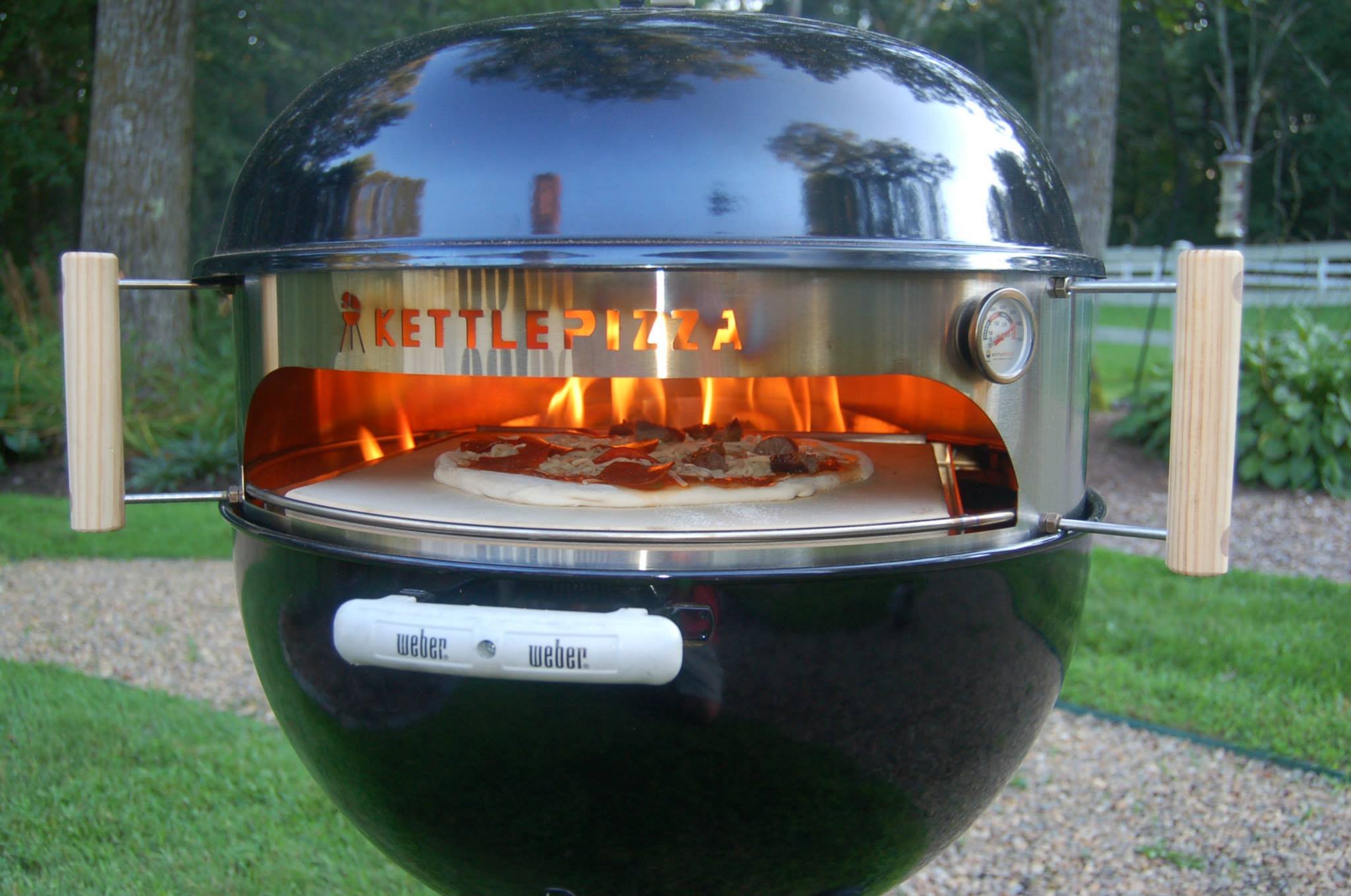Kettlepizza Pro 22 Kit - Premium Outdoor Pizza Oven for 22.5 Inch Kettle Grills | Includes Prograte, Tombstone & Aluminum Pro Peel | Perfect for Backyard BBQs, Camping & Outdoor Cooking