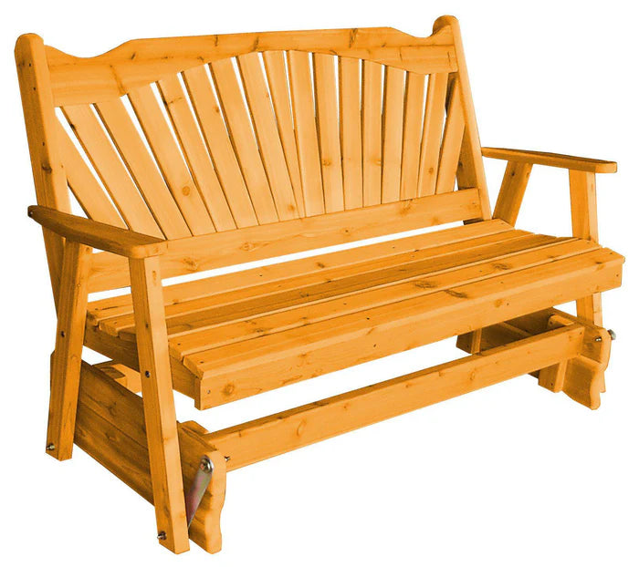 Regallion Fanback Glider Rocking Chair - Comfortable Patio & Nursery Glider with Smooth Swivel Motion - Perfect for Outdoor Relaxation, Baby Nurseries & Living Room Decor