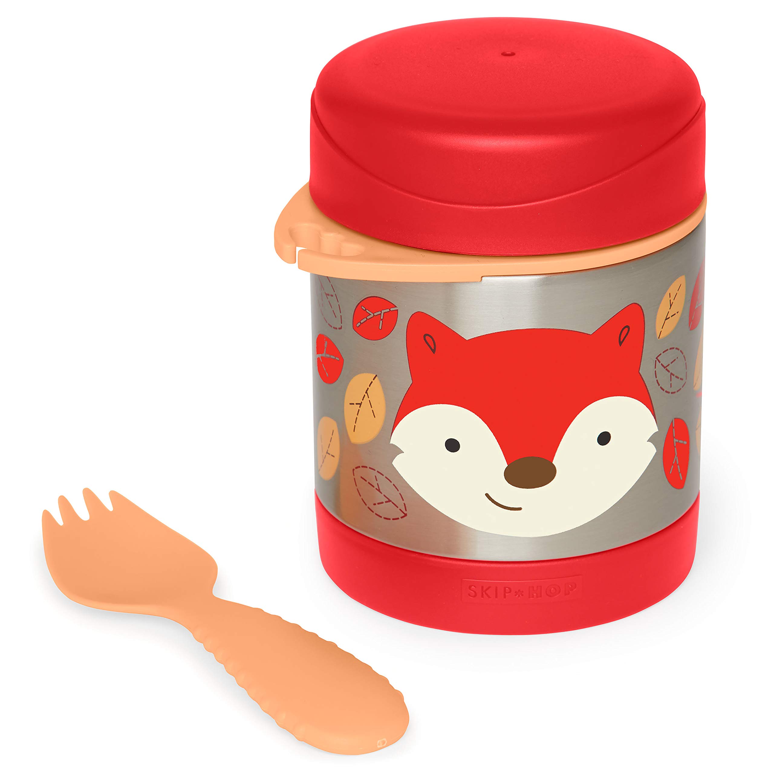 Skip Hop Baby Zoo Insulated Food Jar & Spork Set for Toddlers - BPA-Free, Leak-Proof, Microwave Safe - Bat & Fox Design (252392) - Perfect for Daycare, Picnics & On-the-Go Meals