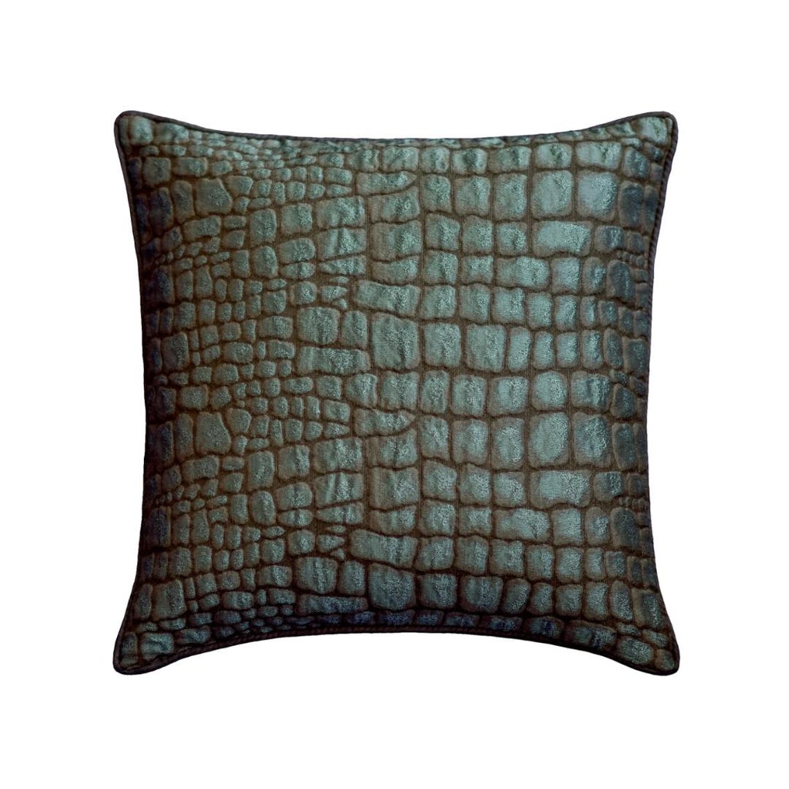 Blue Jacquard Throw Pillow Cover with Animal Print - Elegant Home Decor for Living Room, Bedroom & Sofa