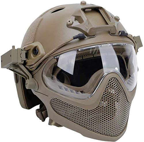 Tactical Airsoft Fast Helmet F22 - Full Face Protection with Detachable Mask & Goggles for Airsoft, Paintball, and Military Simulation Games | Lightweight & Adjustable Combat Helmet for Outdoor Sports & Training