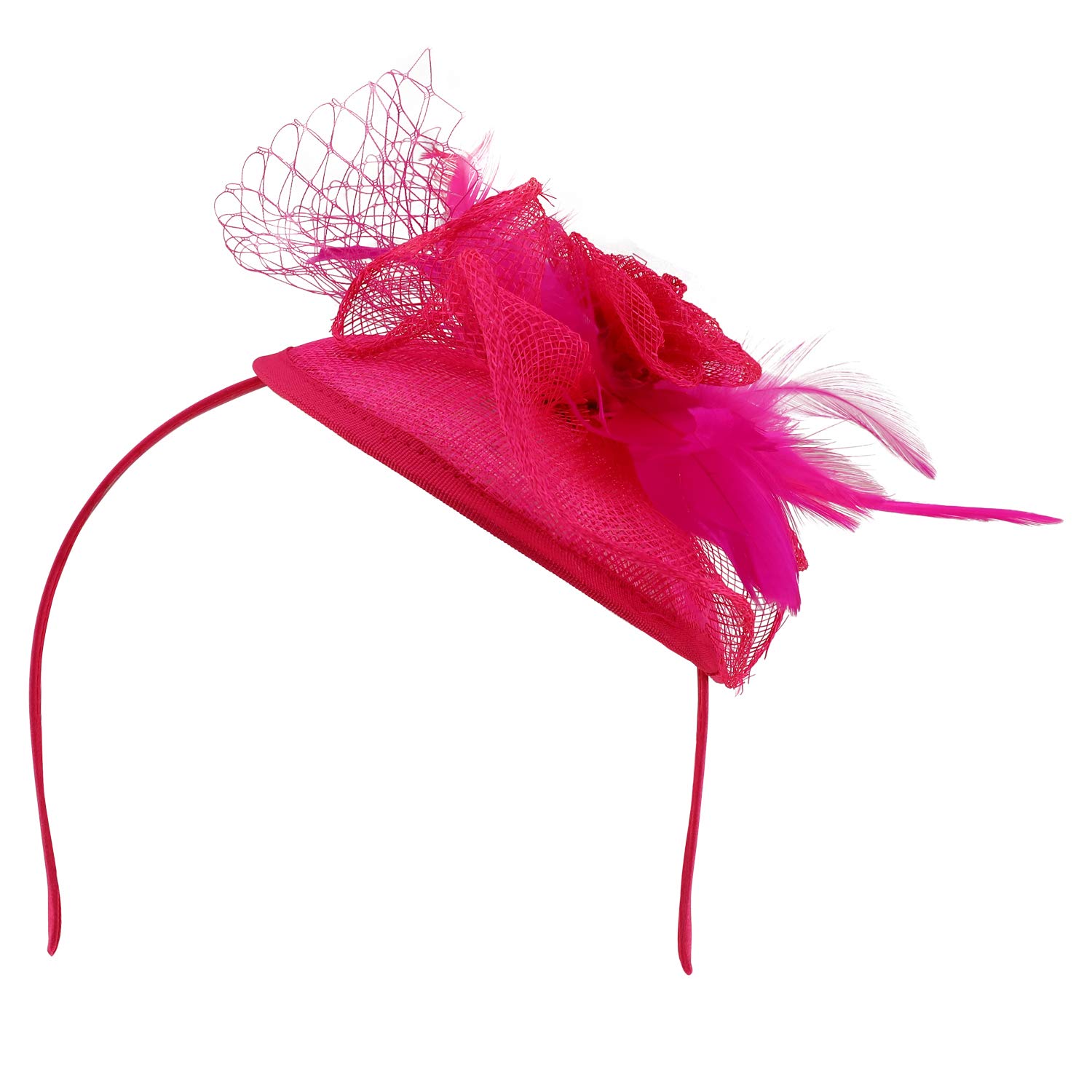 Elegant Sinamay Feather Rose Net Women's Fascinators Headband - Stylish Hair Accessories for Weddings, Parties & Special Occasions