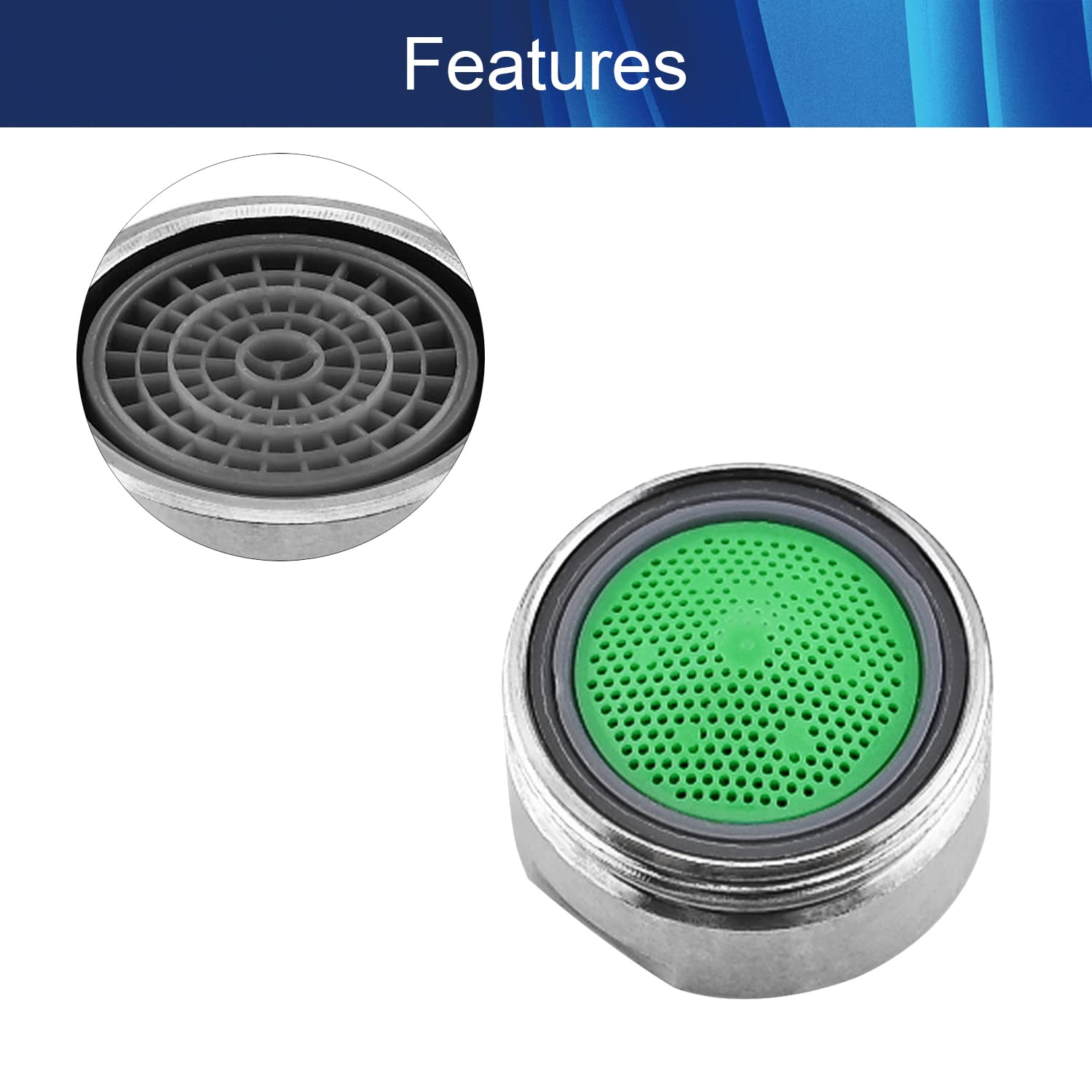 24mm Faucet Aerator - Water Flow Restrictor Replacement for Bathroom & Kitchen Sink - 2 Pack - Save Water & Reduce Splash for Eco-Friendly Homes