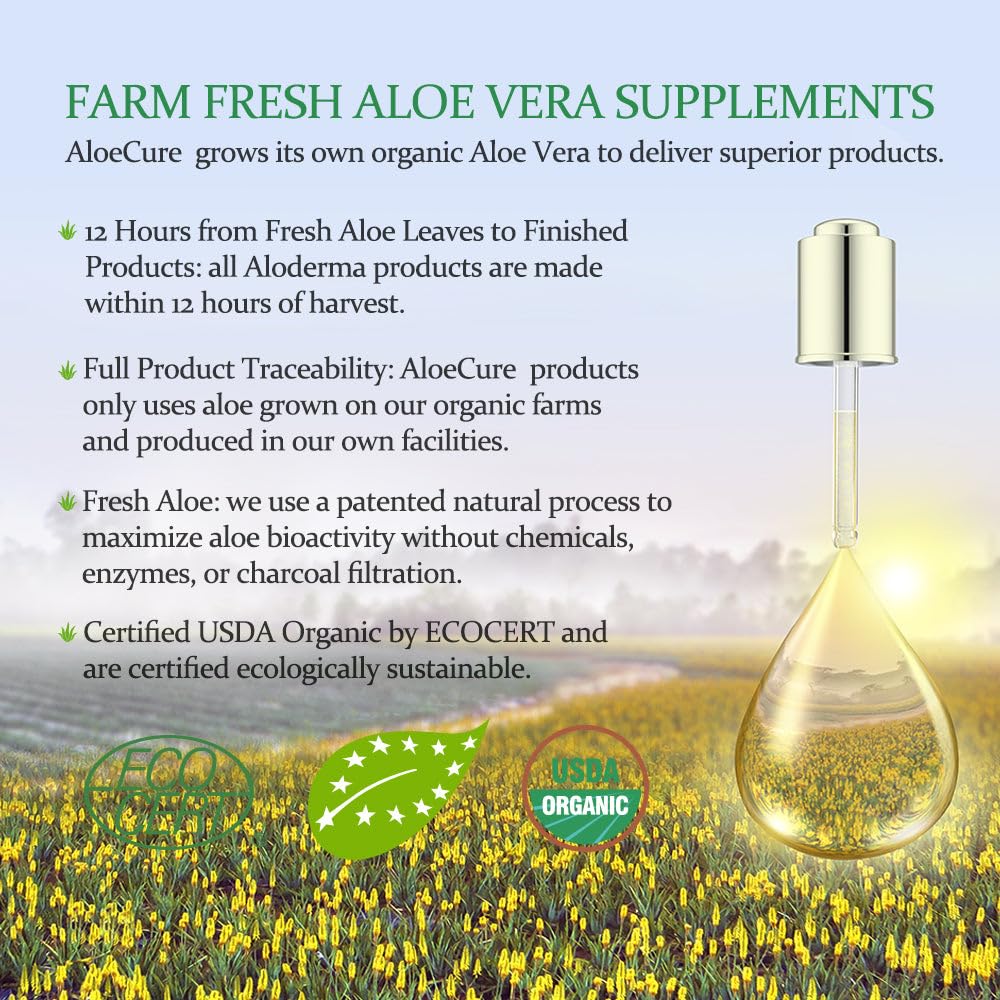 USDA Organic Aloe Vera Juice with Grape Flavor - Pure Digestive & Immune Health Supplement for Balanced Stomach Acidity | 16.7oz Bottle | Harvested & Bottled Within 12 Hours | Perfect for Daily Wellness Routine, Gut Health Support & Natural Detox