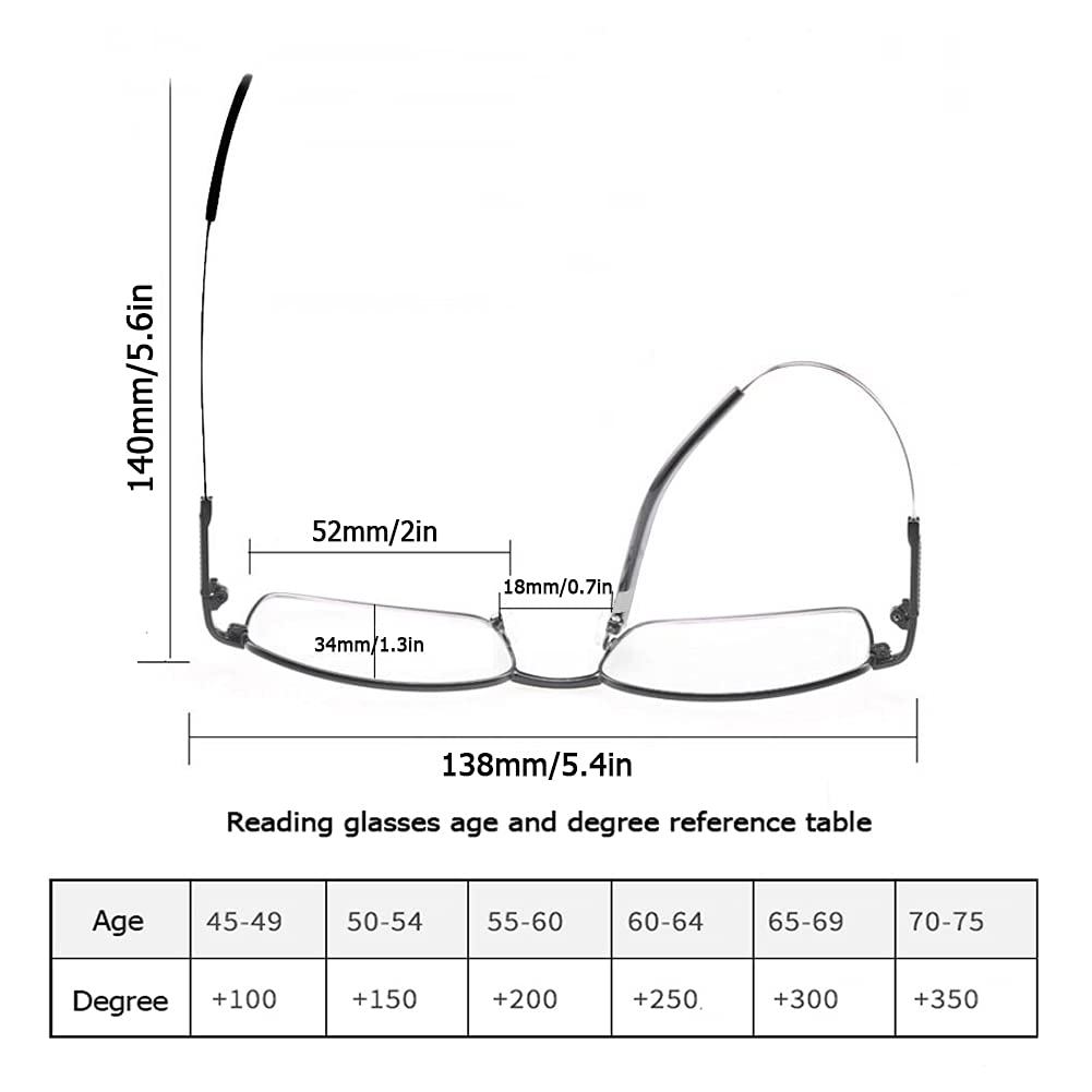 Progressive Bifocal Reading Glasses for Men - Blue Light Blocking Readers with Metal Frame, Anti Glare UV Protection & Spring Hinges - Perfect for Computer Work, Reading & Office Use