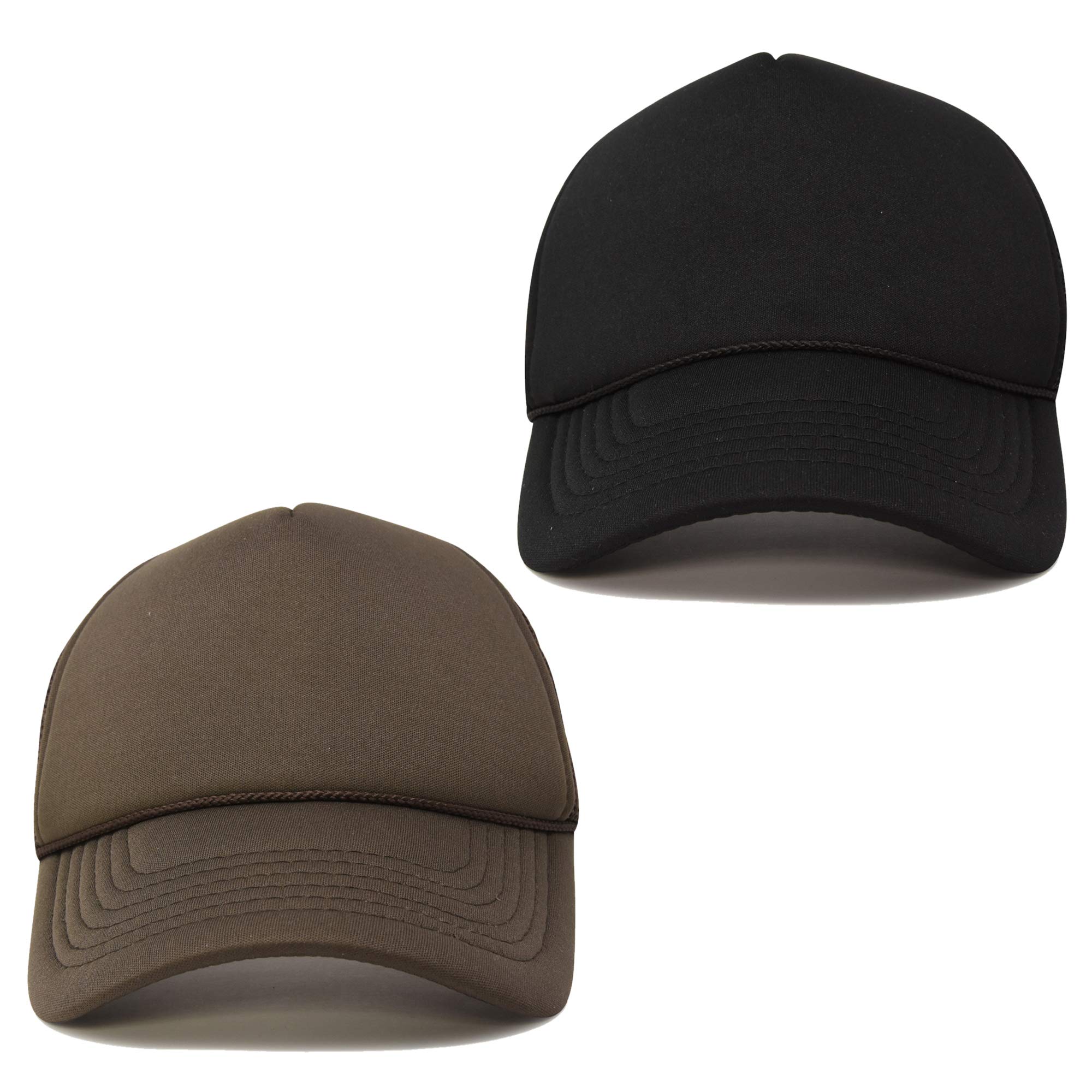 DALIX Solid Blank Trucker Hats Caps 2 Pack - Adjustable Mesh Back Baseball Cap for Men & Women - Perfect for Outdoor Activities, Sports, and Casual Wear
