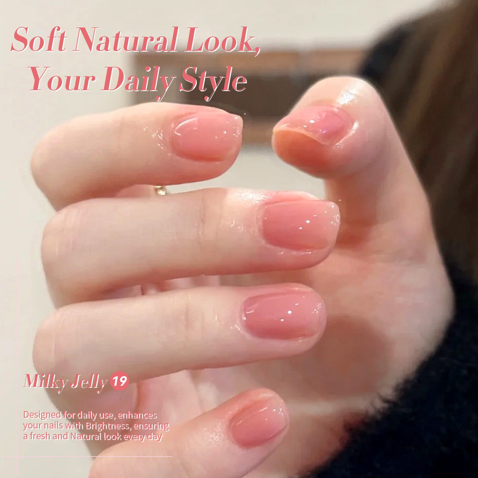 Milky Jelly Gel Polish #19 Coral Pink 15ml - Long Lasting Nail Polish for Salon Quality Manicures at Home | Perfect for Weddings, Parties & Everyday Wear
