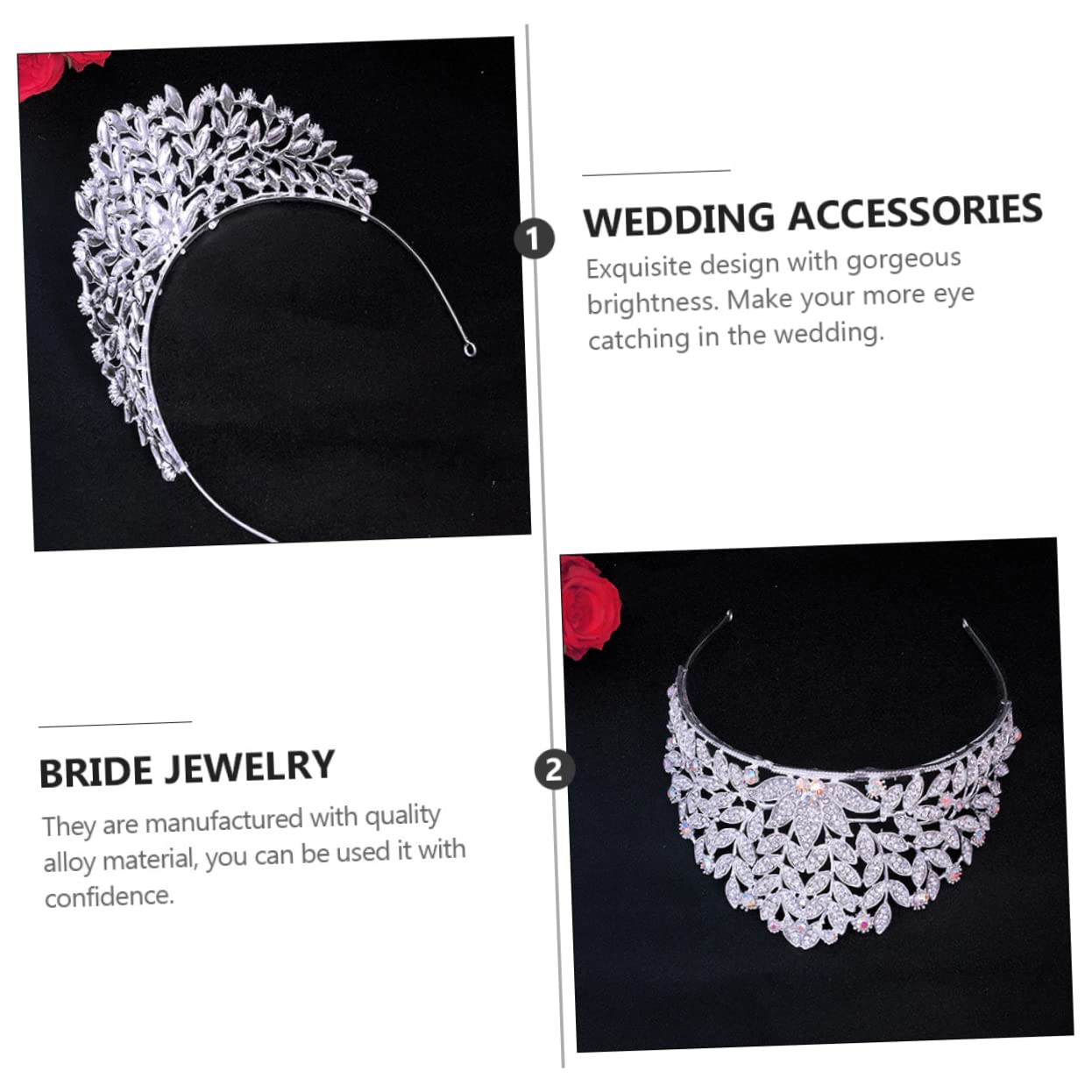 Beavorty 3-Piece Baroque Bridal Crown Set - Rhinestone Wedding Headpiece, Diamond Tiara for Bride & Bridesmaid, Alloy Hair Accessories for Prom, Quinceañera & Special Occasions | Perfect for Weddings, Pageants & Formal Events