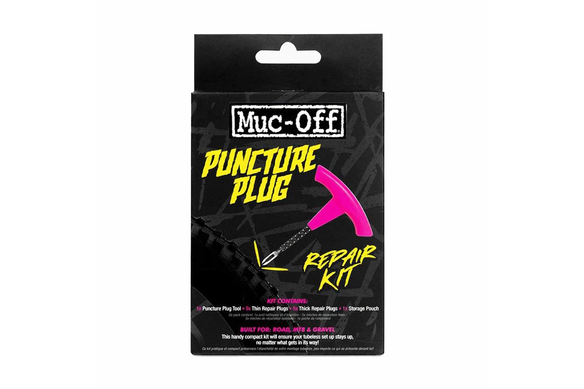 Muc Off Tubeless Tire Repair Kit - Puncture Repair for Bicycle & Motorcycle Tires - Emergency On-The-Go Fix for Road & Mountain Biking Adventures