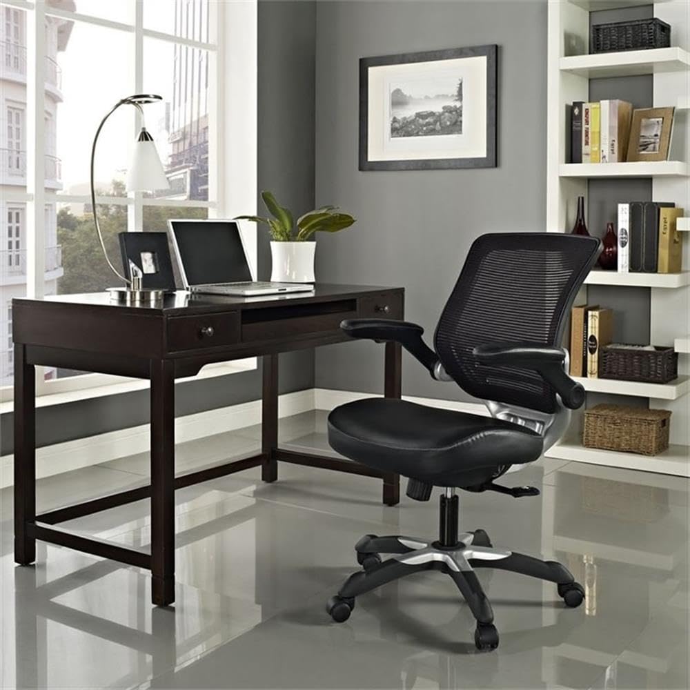 UrbanPro Modern Faux Leather Mesh Office Chair - Ergonomic Executive Desk Chair with Adjustable Height & Lumbar Support - Perfect for Home Office, Gaming & Workspace (Black)