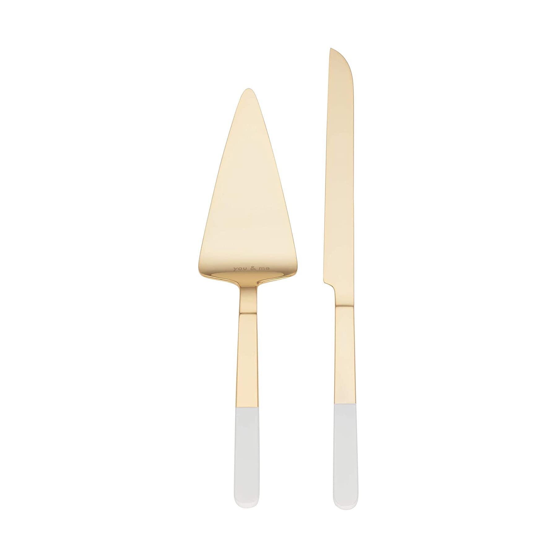 Kate Spade Bridal With Love Gold Personalized Wedding Cake Cutting Set - Custom Engraved Cake Knife & Server Set for Bride & Groom - Perfect Wedding Gift & Bridal Shower Accessory for Romantic Ceremonies