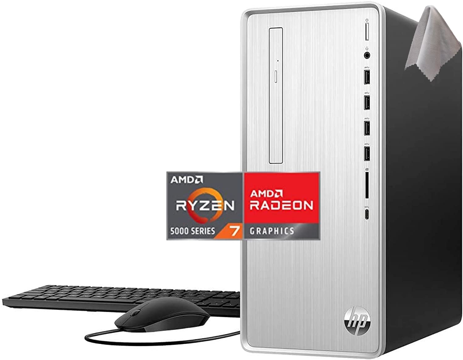 HP Pavilion Desktop PC - AMD Ryzen 7 5700G (8-Core, 4.5GHz, Beats i7-10700), 32GB RAM, 512GB SSD + 1TB HDD, Wi-Fi 5, Bluetooth, Windows 11 Pro | Prebuilt Gaming & Productivity Tower Computer for Home Office, Streaming & Content Creation