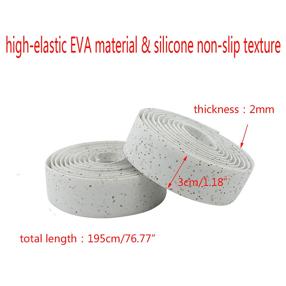 1 Pair Shock-Absorbing Bicycle Handlebar Tape - Soft Silicone & EVA Foam Grip for Road Bikes with End Plugs - Comfortable Cycling Accessories for Long-Distance Rides and Commuting
