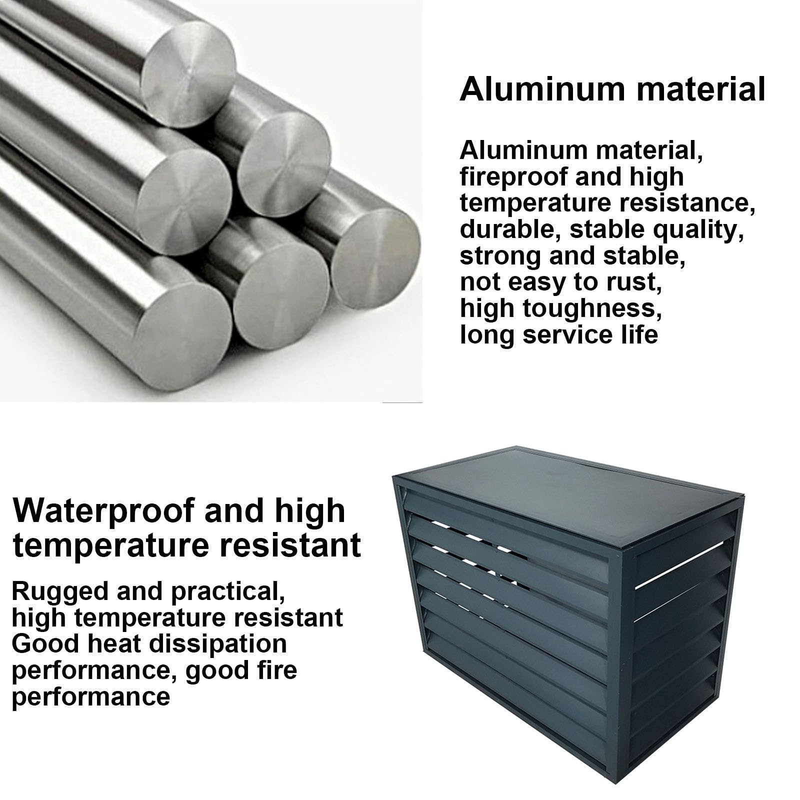 Durable Aluminum Air Conditioner & Heat Pump Cover for Outdoor Units - Weatherproof Mini Split AC Cover to Hide & Protect HVAC System - Indoor & Outdoor Use for Home, Office, and Commercial Spaces