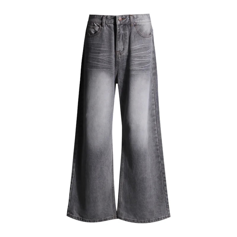 Women's High Waist Straight Leg Baggy Jeans - Grey Denim Pants for Women | Y2K Fashion Trend | American & Korean Style Wide Leg Trouser | Perfect for Casual Outfits, Streetwear & Retro Looks