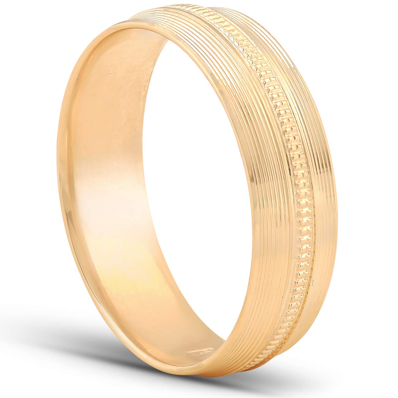 Handcrafted Men's Wedding Band - Polished White, Yellow & Rose Gold Rings for Engagement, Anniversary & Special Occasions