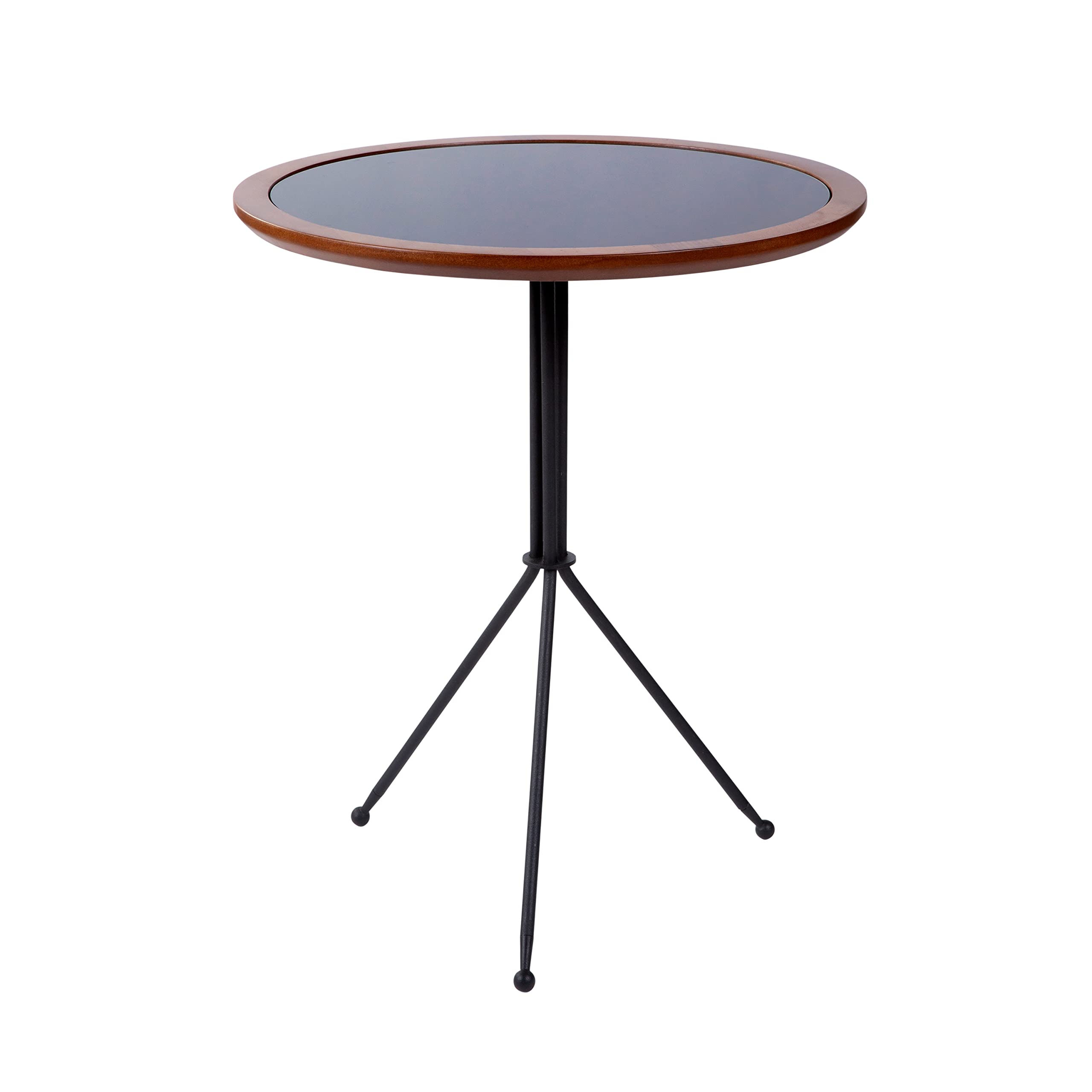 Premium Urban Nouk Side Table with Glass Top & Iron Legs - Coffee Table, Nightstand, End Table - Easy Assembly in Tuscany Black - Perfect for Living Room, Bedroom & Office Decor