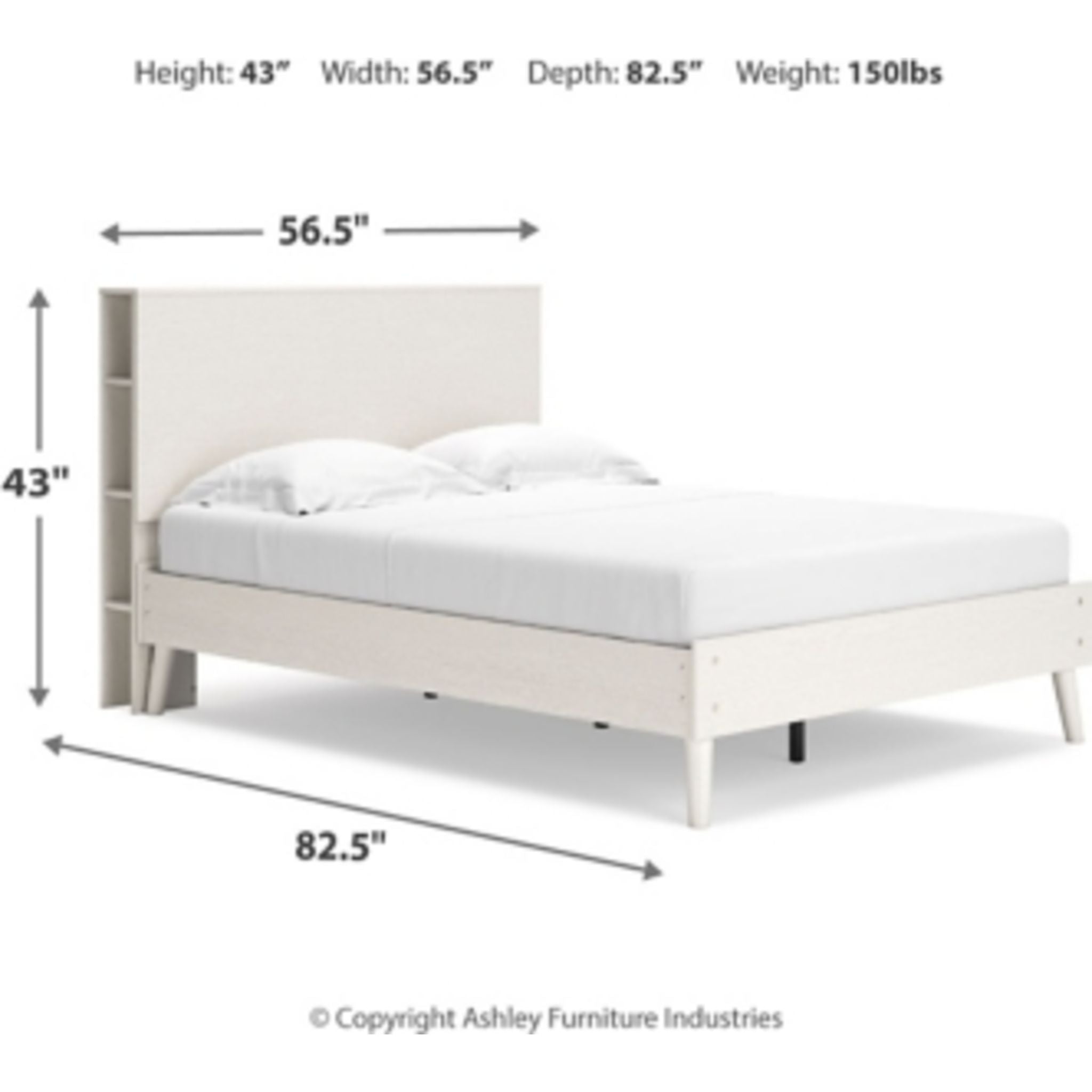 Aprilyn Full Bookcase Bed Frame with Storage - White - Perfect for Small Bedrooms & Dorm Rooms
